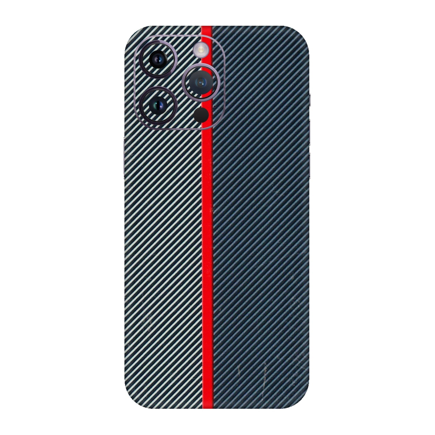 Apple iPhone Skins (All Models) - Blue Sober Lines - 3D Embossed Finish (L-305) iPhone 14 Pro