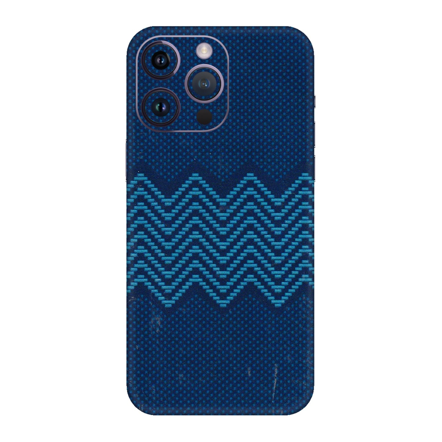 Apple iPhone Skins (All Models) - Blue Sober Waves - 3D Embossed Finish (L-306) iPhone 14 Pro