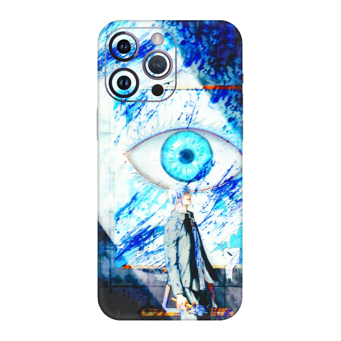 Apple iPhone Skins (All Models) - Anime Sea Blue Eye - 3D Embossed Finish (L-318) iPhone 14 Pro