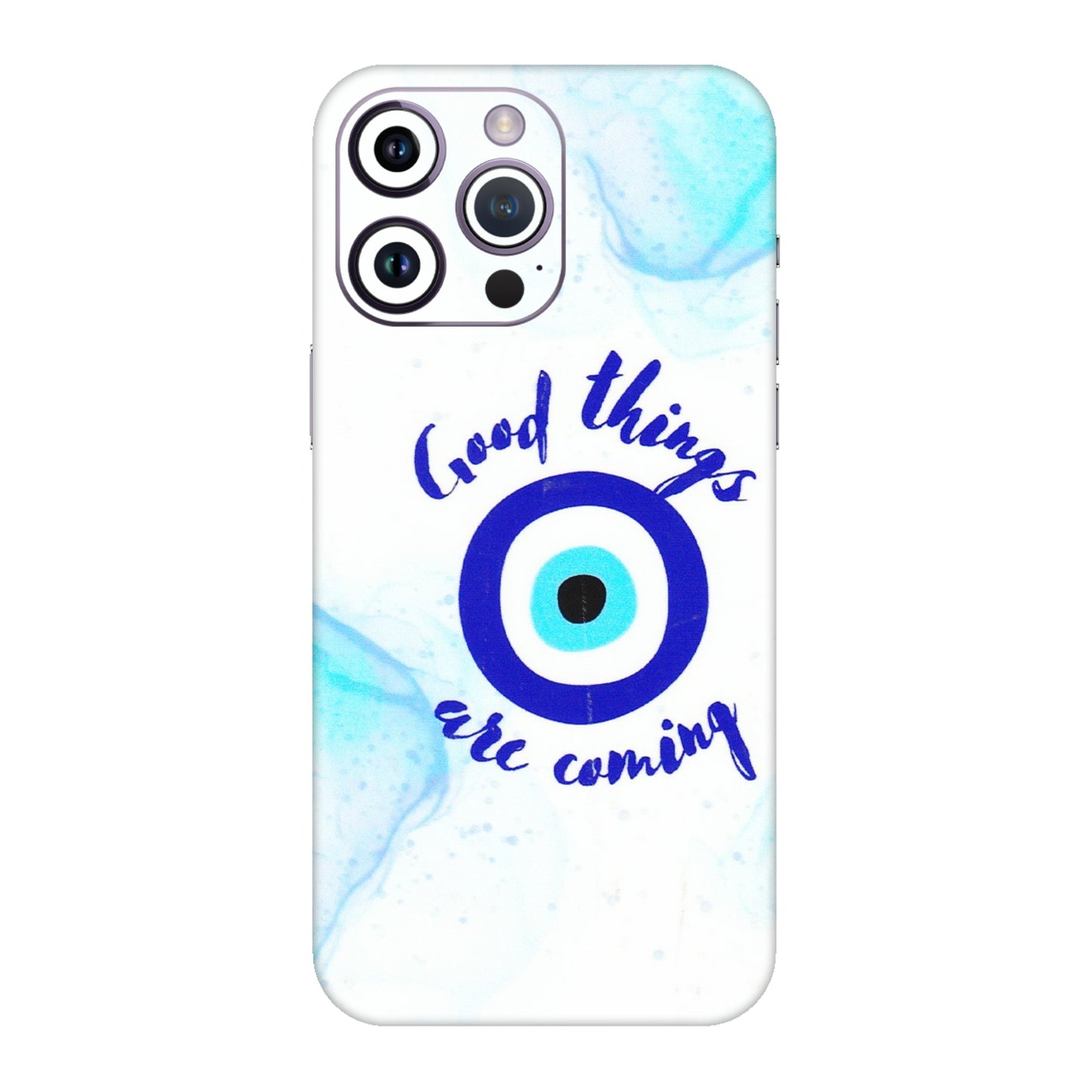 Apple iPhone Skins (All Models) - Evil Eye Good Things Are Coming - 3D Embossed Finish (L-322) iPhone 14 Pro