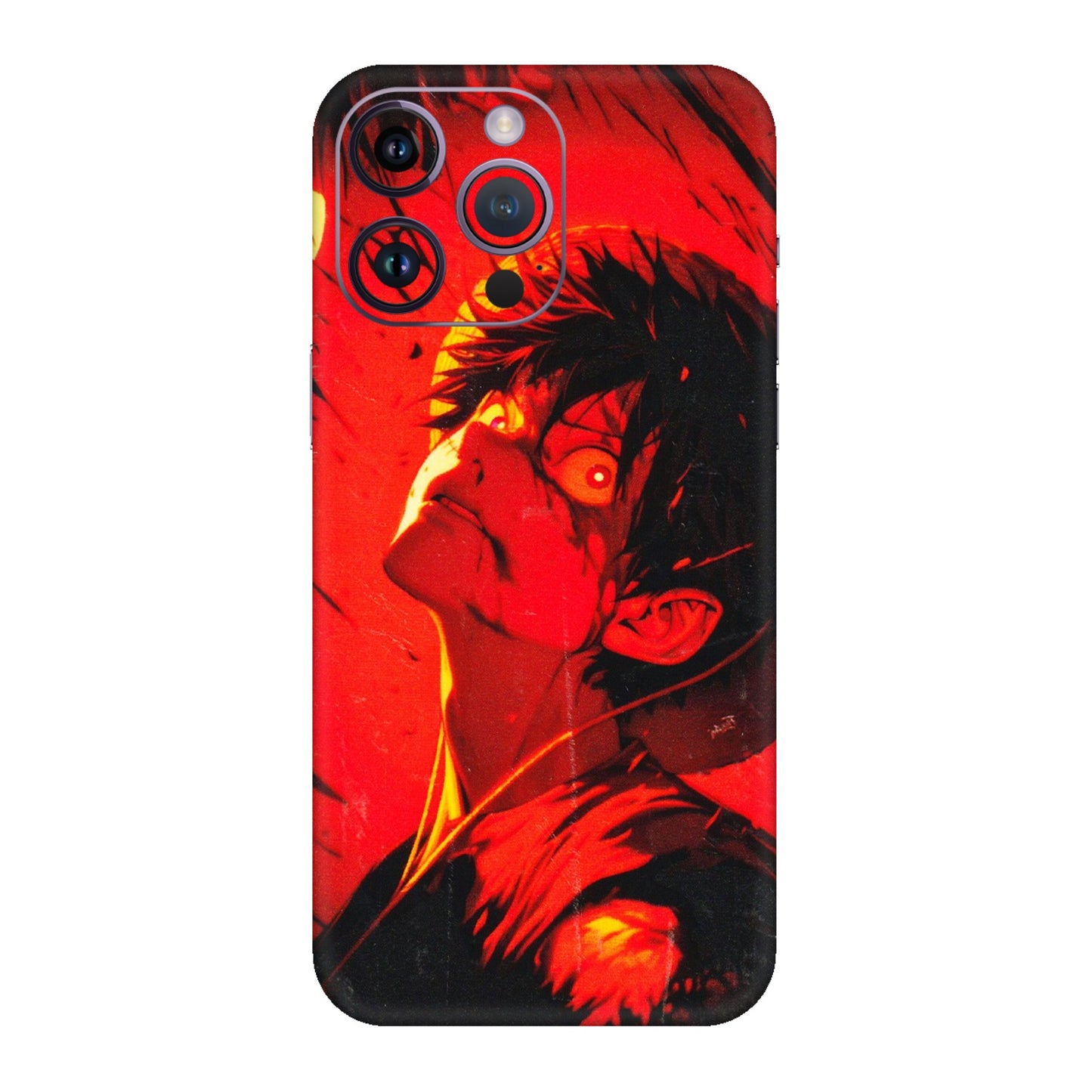 Apple iPhone Skins (All Models) - D.Luffy Power Up One Piece Anime - 3D Embossed Finish (L-326) iPhone 14 Pro