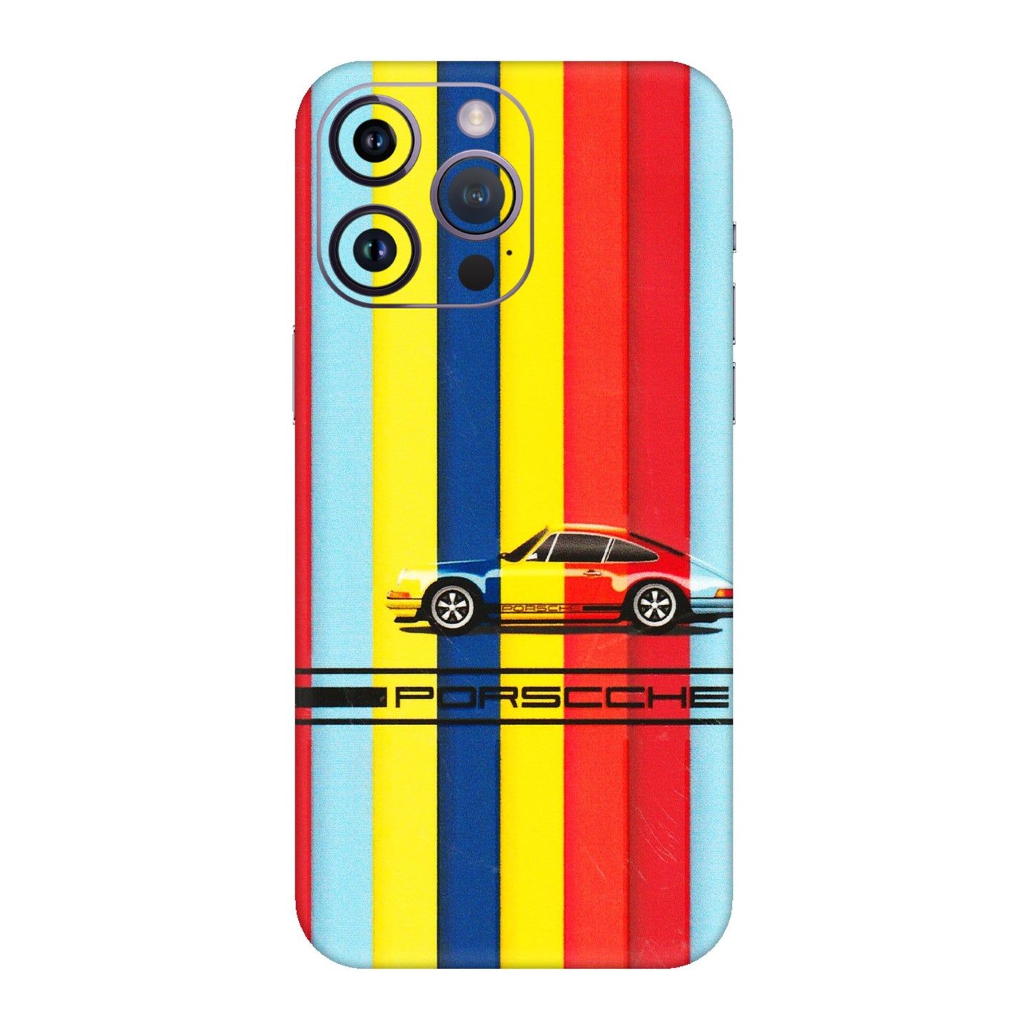 Apple iPhone Skins (All Models) - Multicolour Porche - 3D Embossed Finish (L-39) iPhone 14 Pro