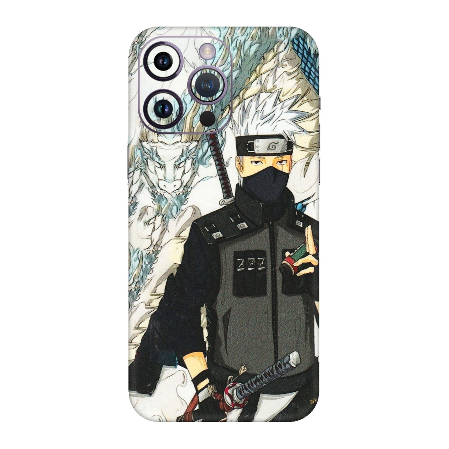 Apple iPhone Skins (All Models) - Kakashi Hatake Naruto Anime - 3D Embossed Finish (L-46) iPhone 14 Pro