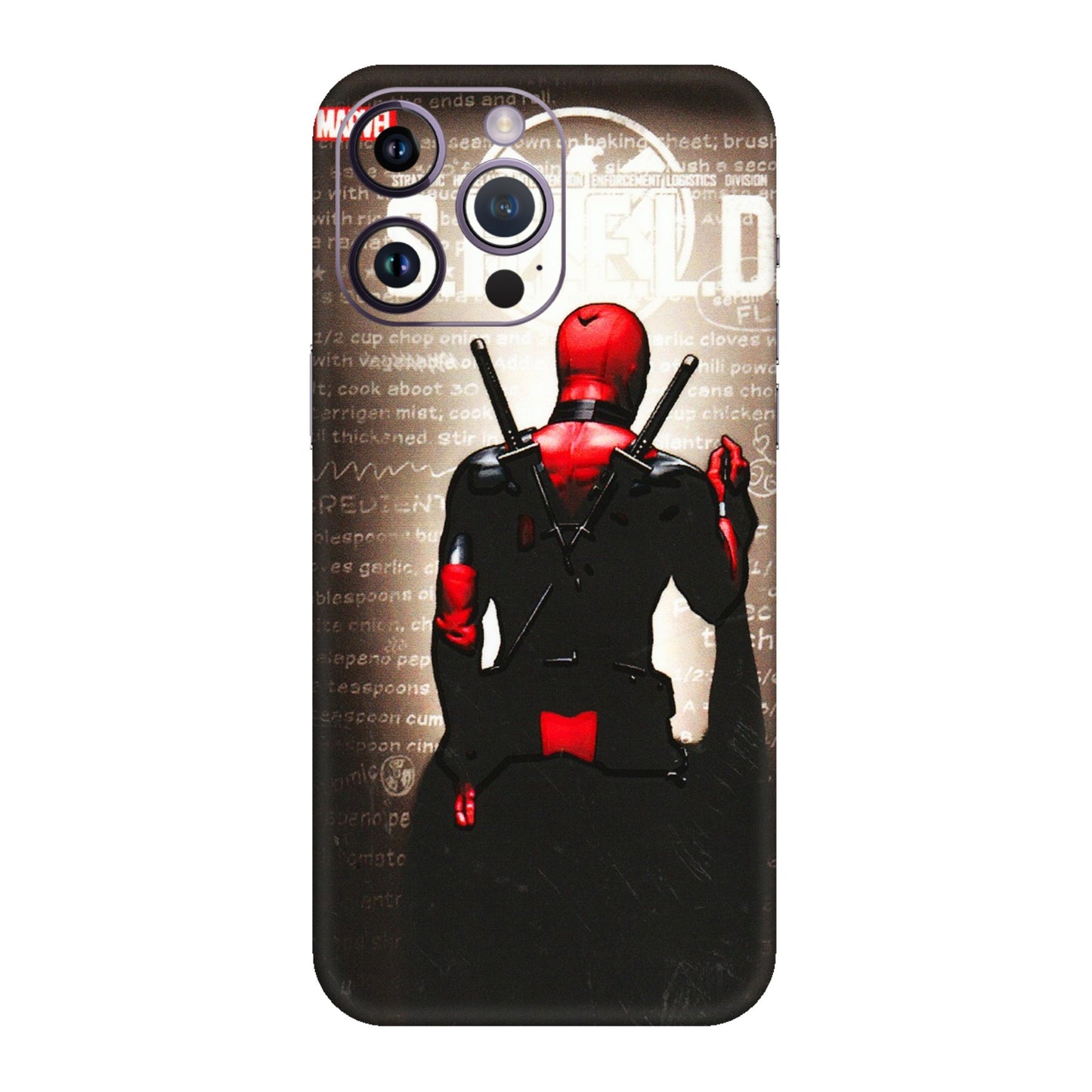 Apple iPhone Skins (All Models) - Deadpool - 3D Embossed Finish (L-56) iPhone 14 Pro