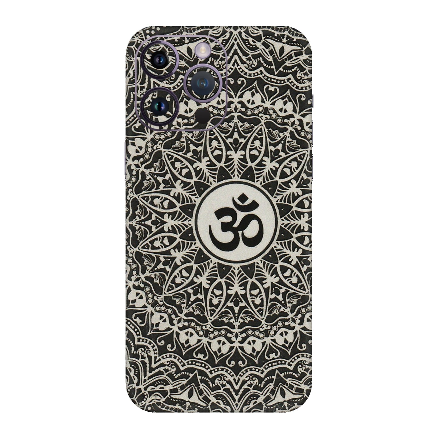 Apple iPhone Skins (All Models) - Aum Elegant Mandala - 3D Embossed Finish (L-62) iPhone 14 Pro
