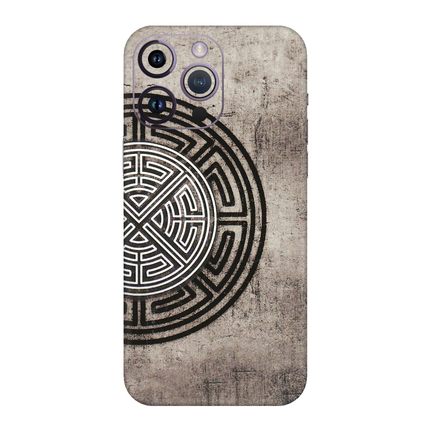 Apple iPhone Skins (All Models) - Mysterious Circular Design - 3D Embossed Finish (L-63) iPhone 14 Pro