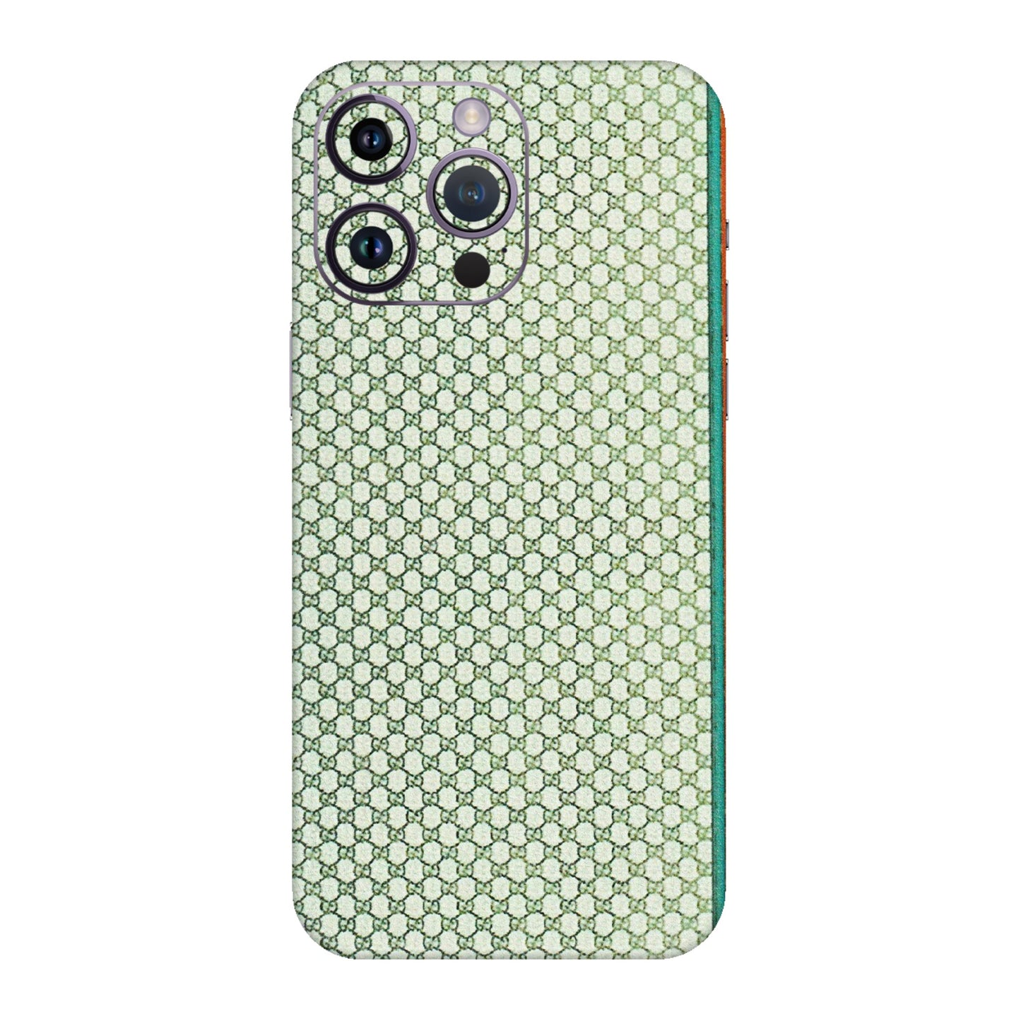 Apple iPhone Skins (All Models) - Gucci Fabric Pattern - 3D Embossed Finish (L-73) iPhone 14 Pro