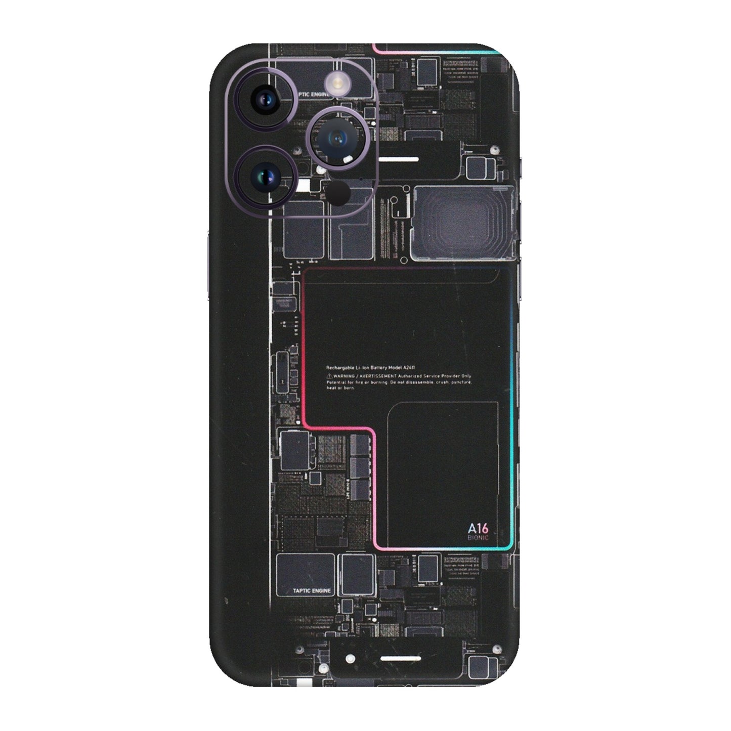 Apple iPhone Skins (All Models) - Motherboard Circuit Layout - Matte Finish (M-117) iPhone 14 Pro