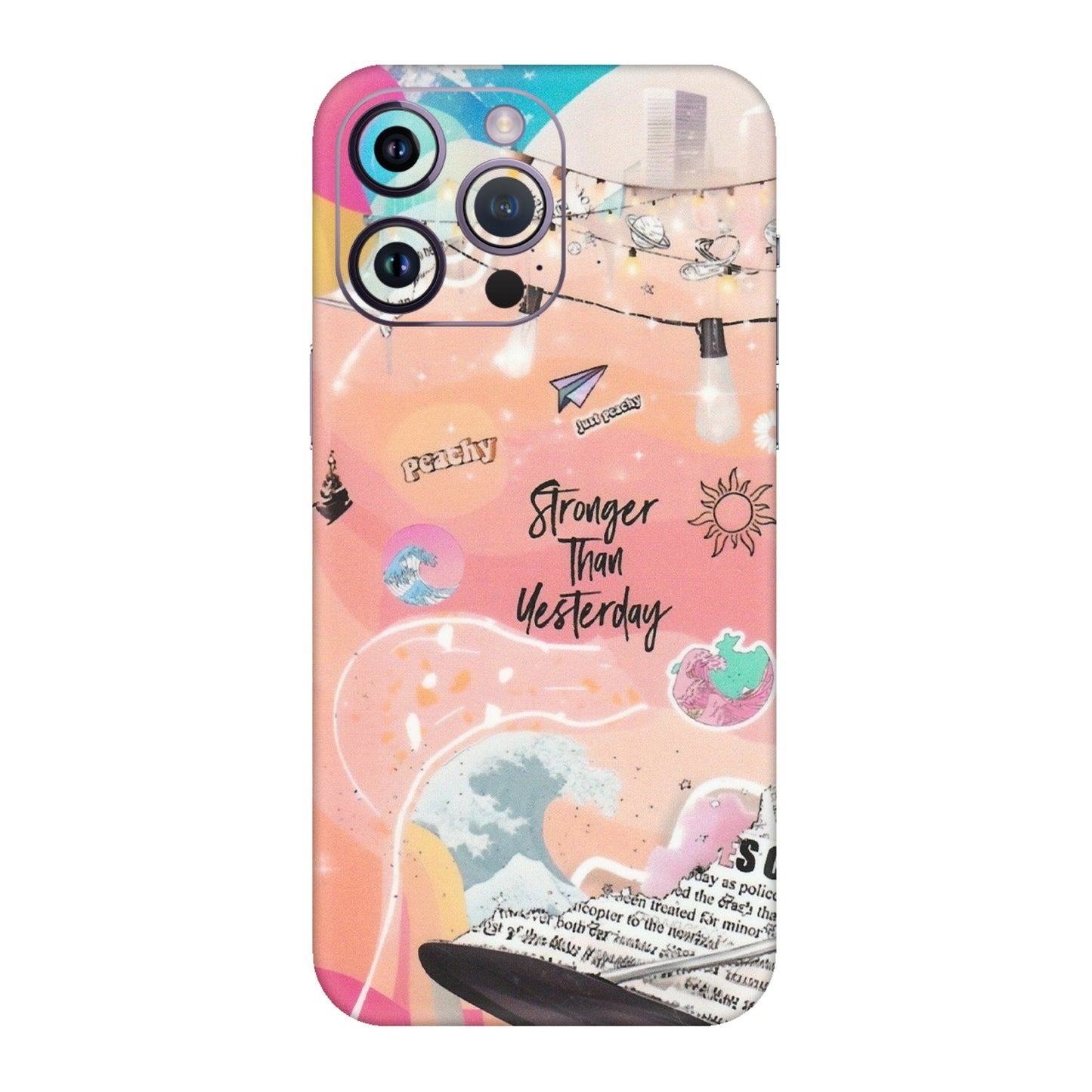 Apple iPhone Skins (All Models) - Stronger Then Yesterday - Matte Finish (M-128) iPhone 14 Pro