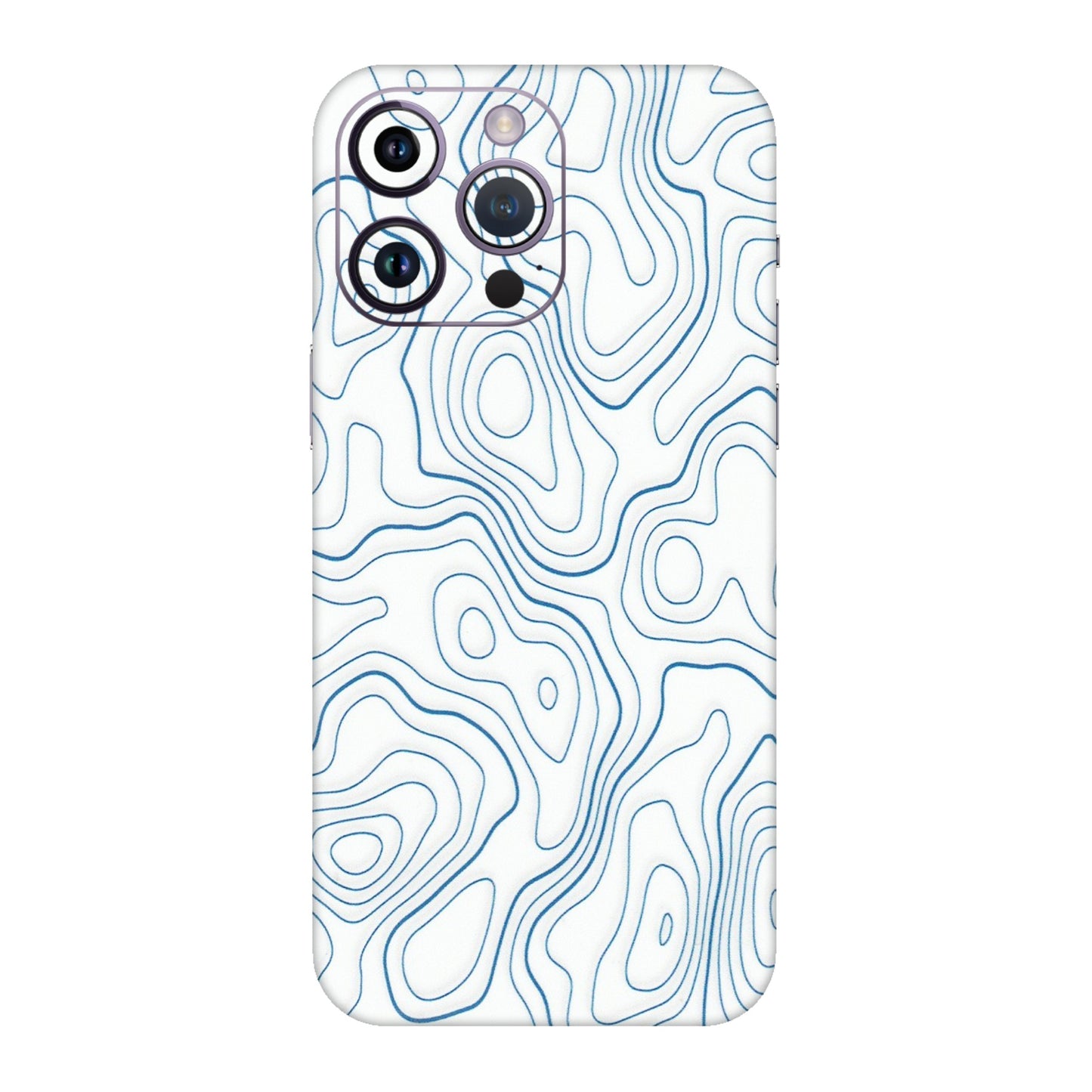 Apple iPhone Skins (All Models) - Blue And White Swirls - Matte Finish (M-139) iPhone 14 Pro