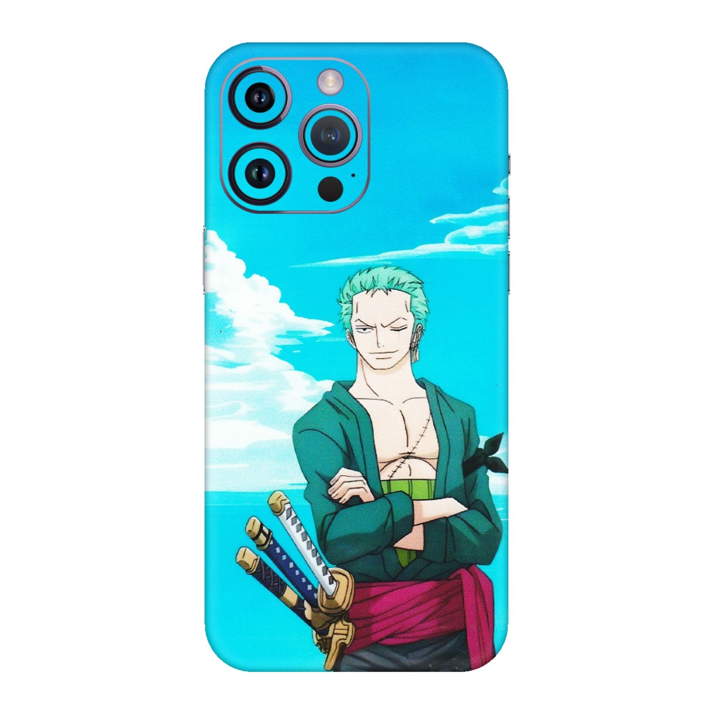 Apple iPhone Skins (All Models) - Cool Swordman Zoro Anime - Matte Finish (M-143) iPhone 14 Pro