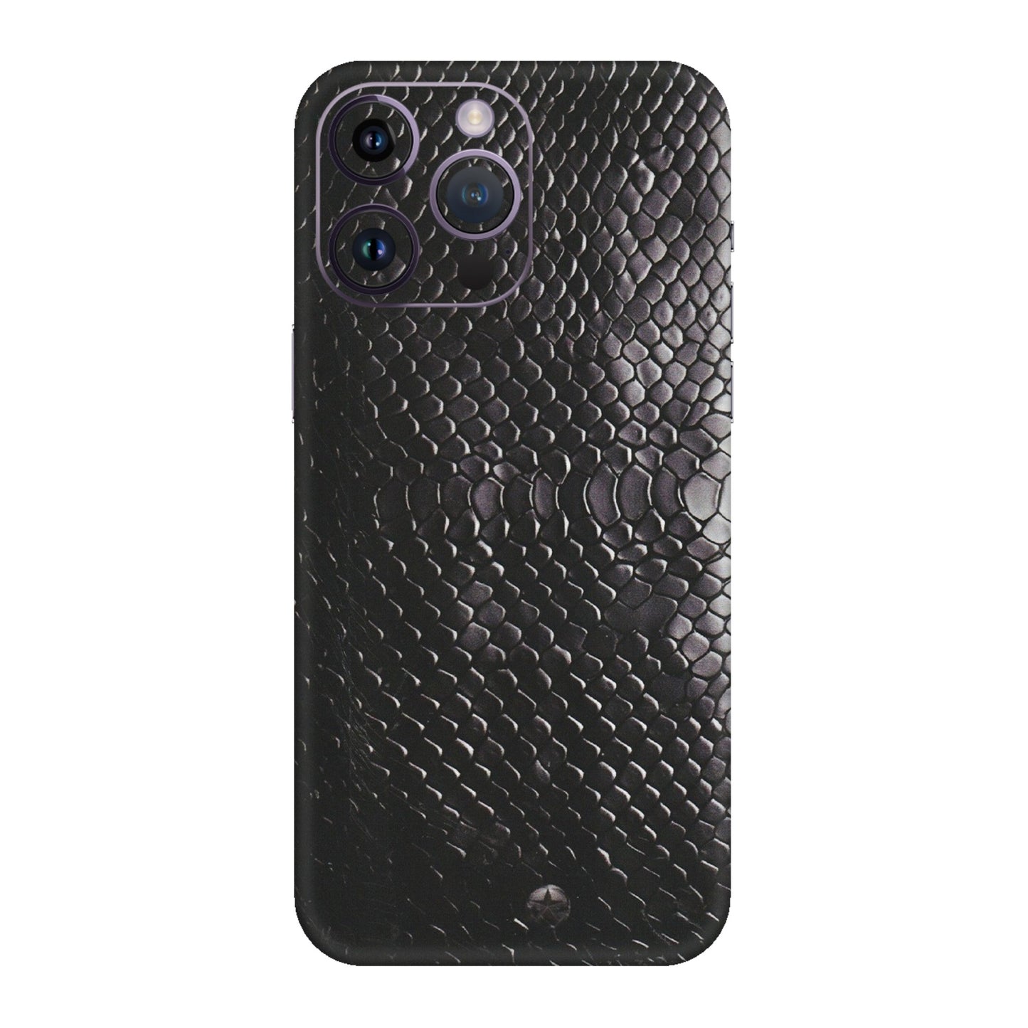 Apple iPhone Skins (All Models) - Black Snack Leather - Matte Finish (M-147) iPhone 14 Pro