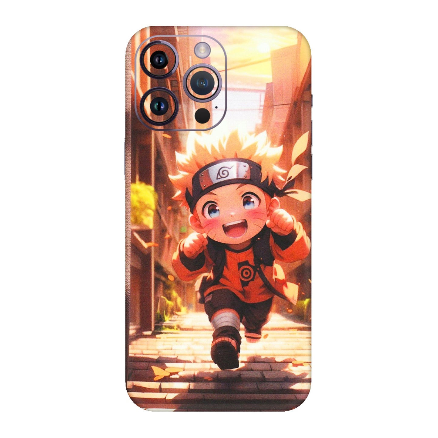Apple iPhone Skins (All Models) - Naruto Cute Toon Running - Matte Finish (M-04) iPhone 14 Pro