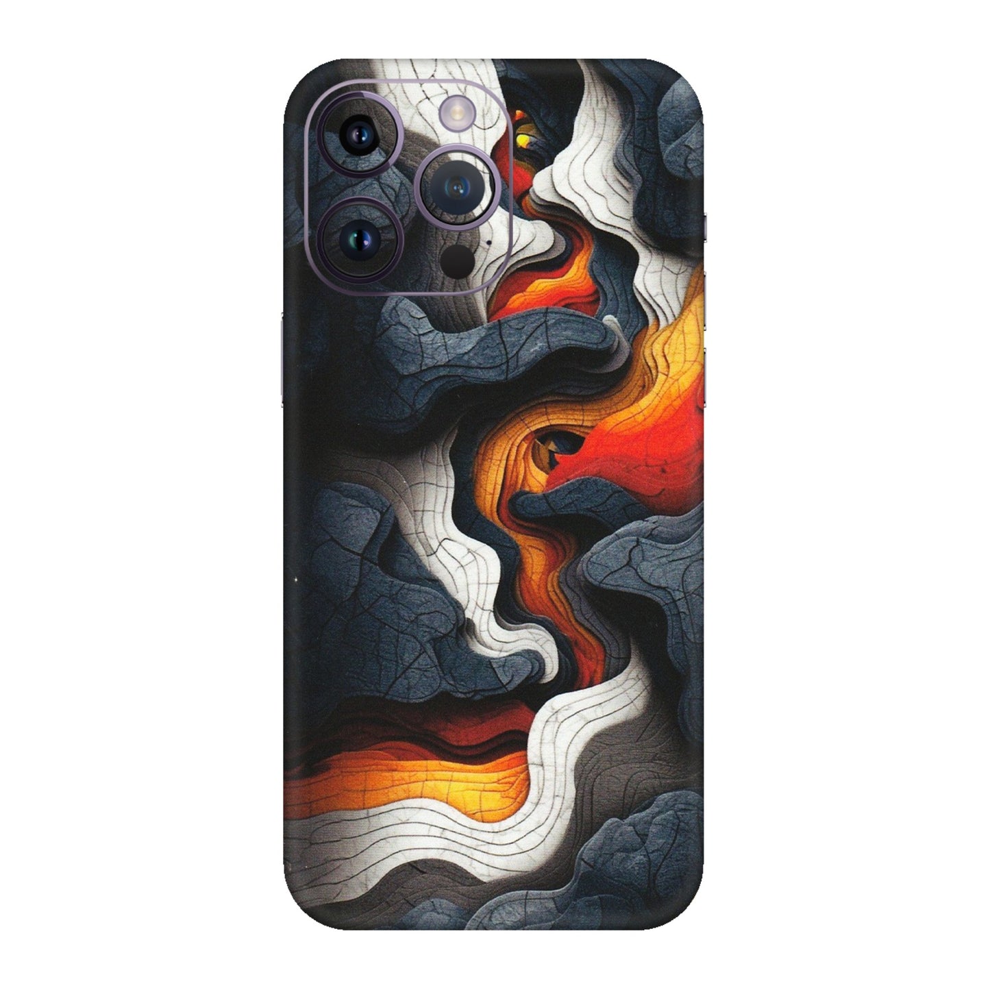 Apple iPhone Skins (All Models) - Abstract Volcanic Layers - Matte Finish (M-52) iPhone 14 Pro