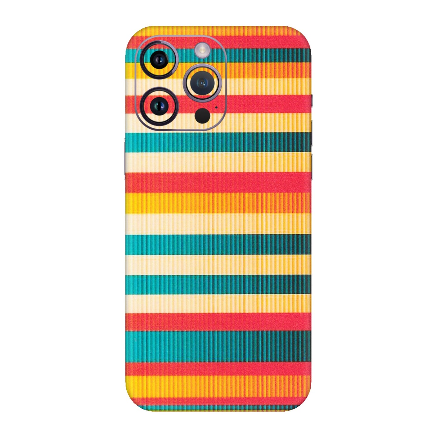 Apple iPhone Skins (All Models) - Colourful Stripes Soothing Effect - Matte Finish (M-86) iPhone 14 Pro