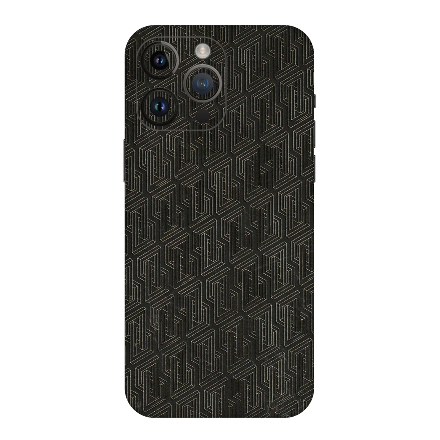 Apple iPhone Skins (All Models) - Black Abstract Pattern - 3D Embossed Finish (L-117) iPhone 14 Pro Max