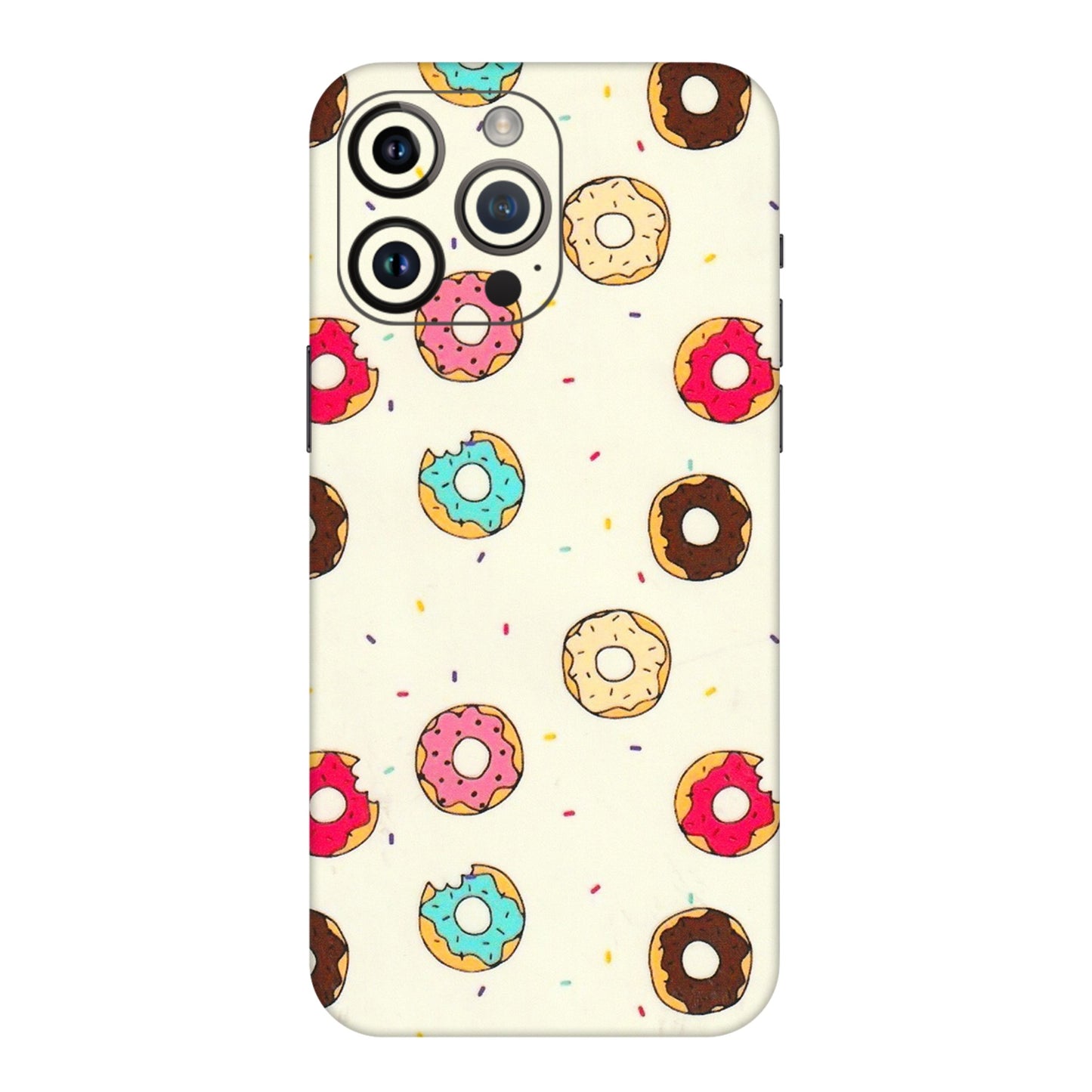 Apple iPhone Skins (All Models) - Mini Donuts Doodle Art - 3D Embossed Finish (L-122) iPhone 14 Pro Max