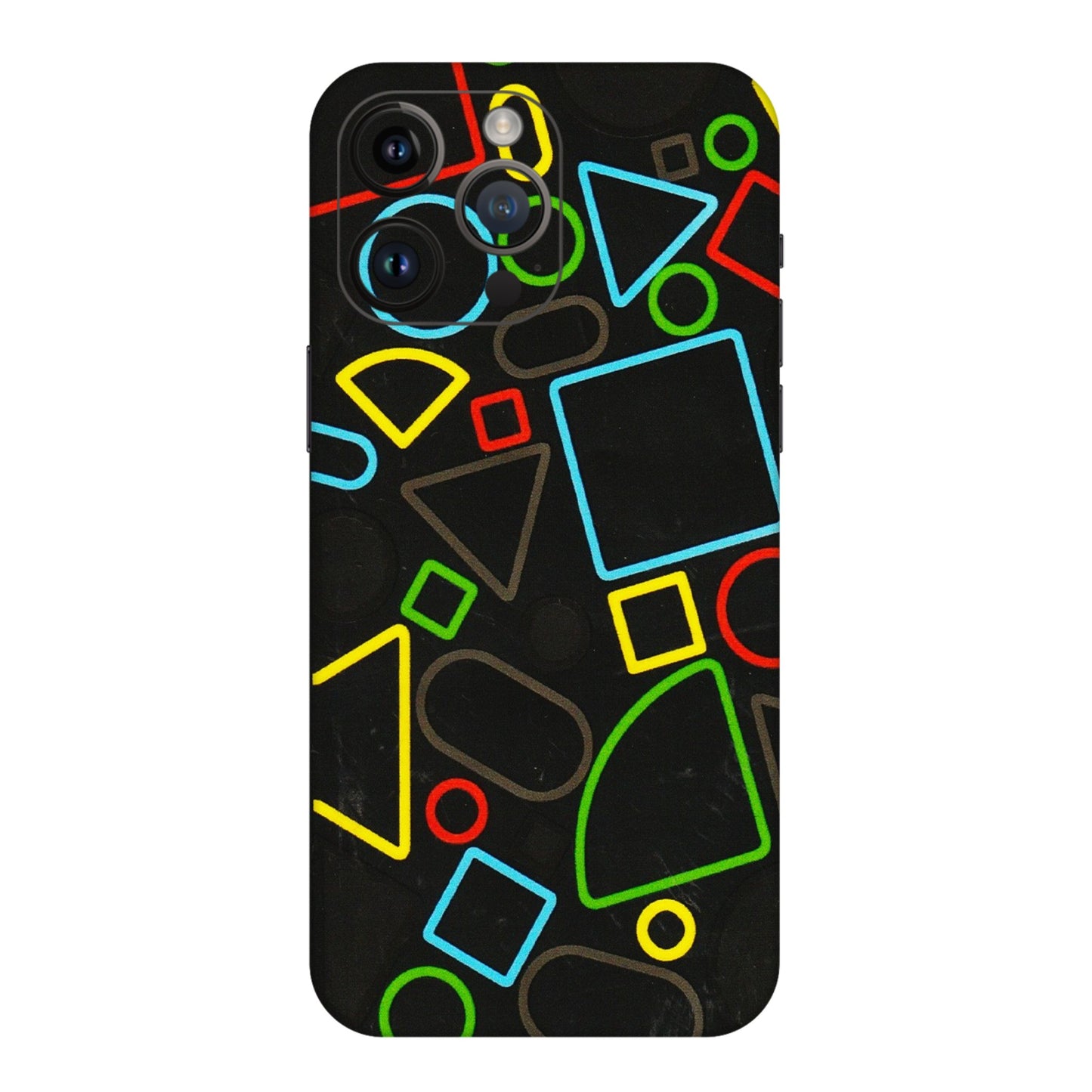 Apple iPhone Skins (All Models) - Black Shapes - 3D Embossed Finish (L-131) iPhone 14 Pro Max