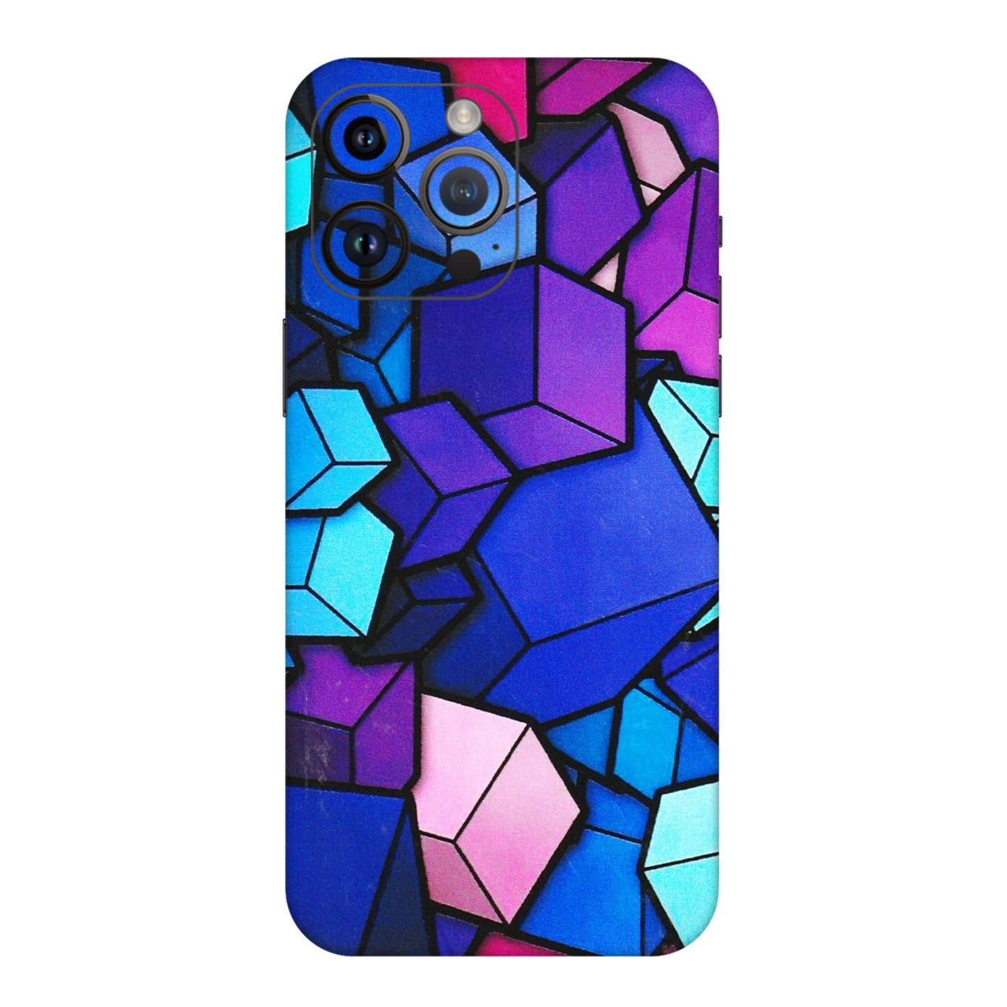 Apple iPhone Skins (All Models) - Cube Doodle - 3D Embossed Finish (L-141) iPhone 14 Pro Max