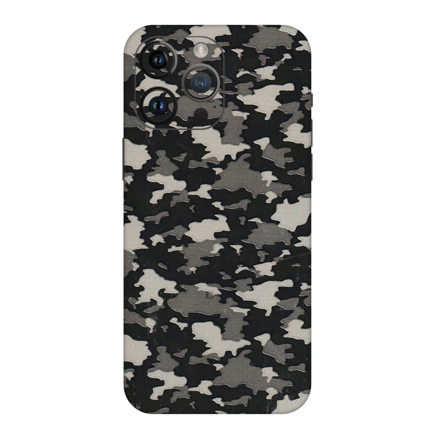 Apple iPhone Skins (All Models) - Black/Grey Camoflaunge - 3D Embossed Finish (L-142) iPhone 14 Pro Max