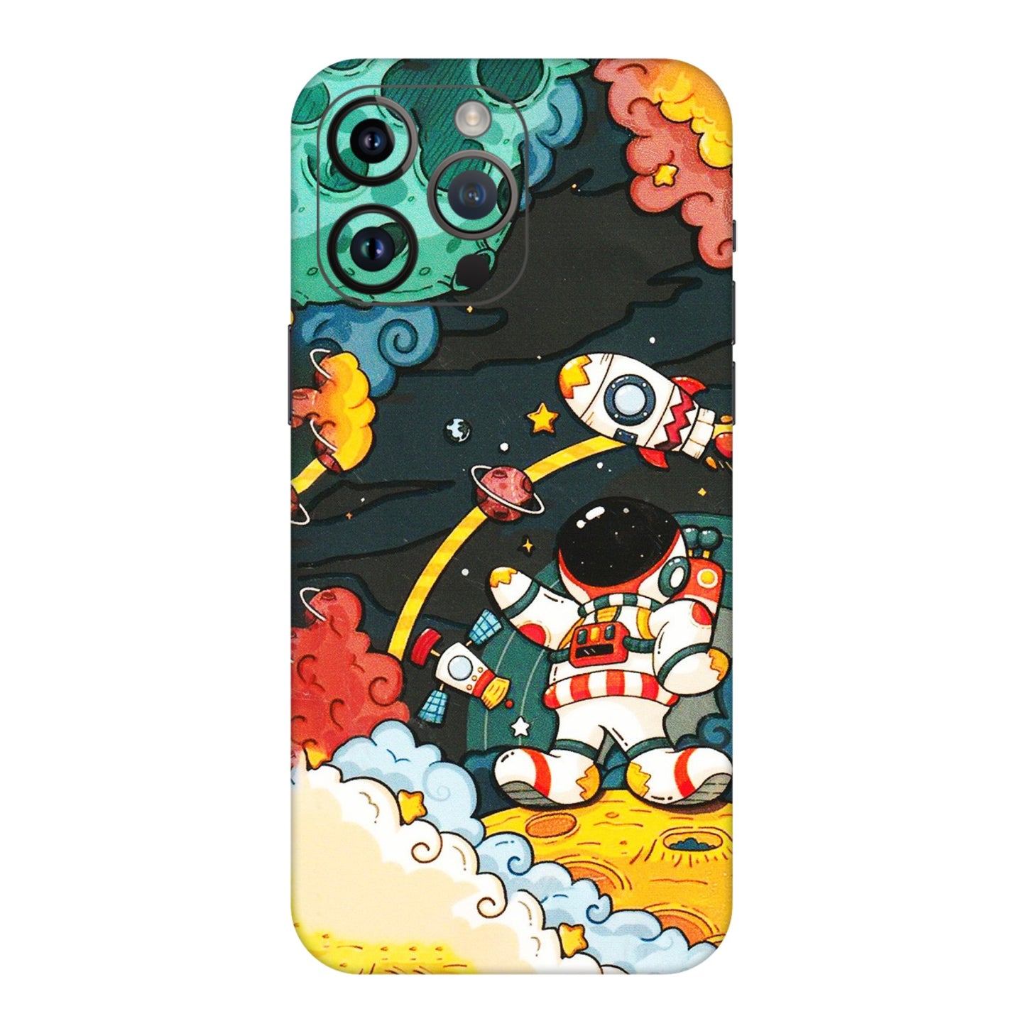Apple iPhone Skins (All Models) - Astronauts & Spaceship - 3D Embossed Finish (L-145) iPhone 14 Pro Max