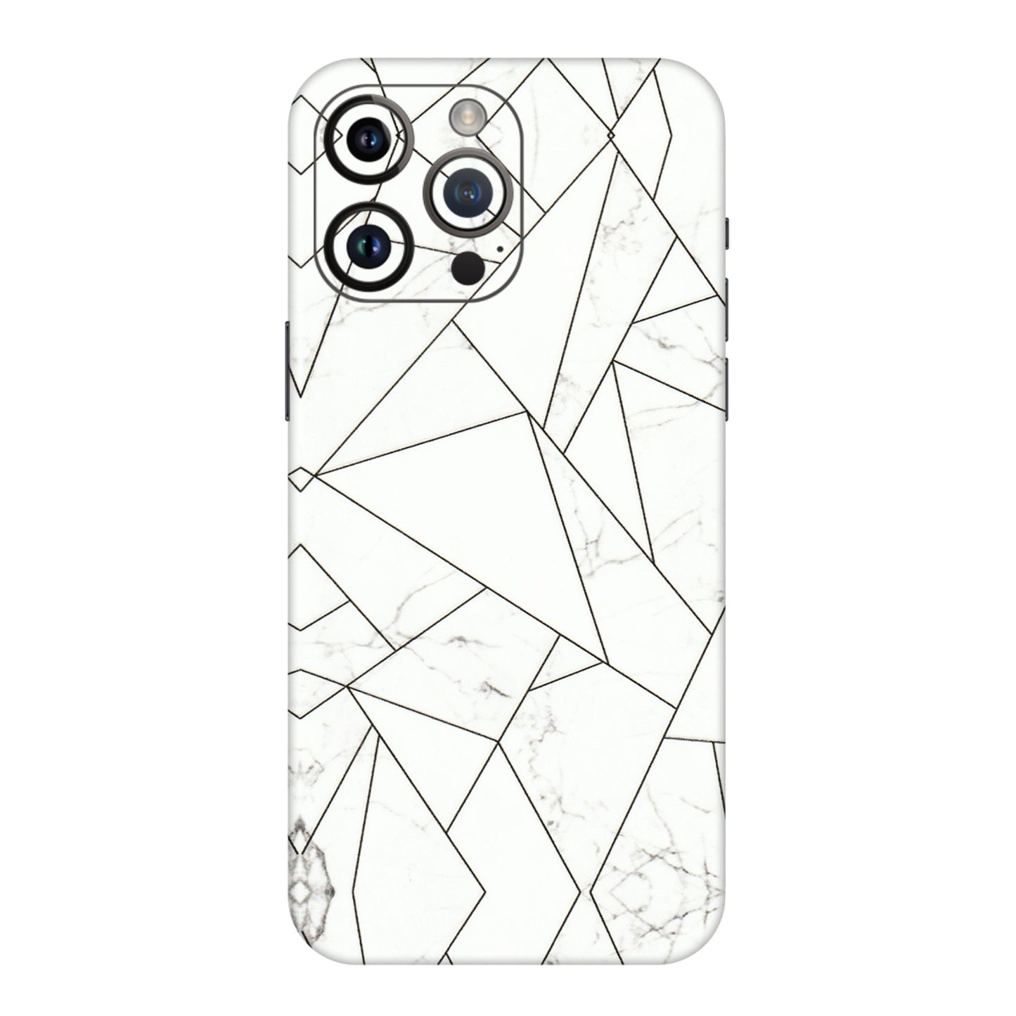 Apple iPhone Skins (All Models) - Luxury White Marble Effect - 3D Embossed Finish (L-168) iPhone 14 Pro Max