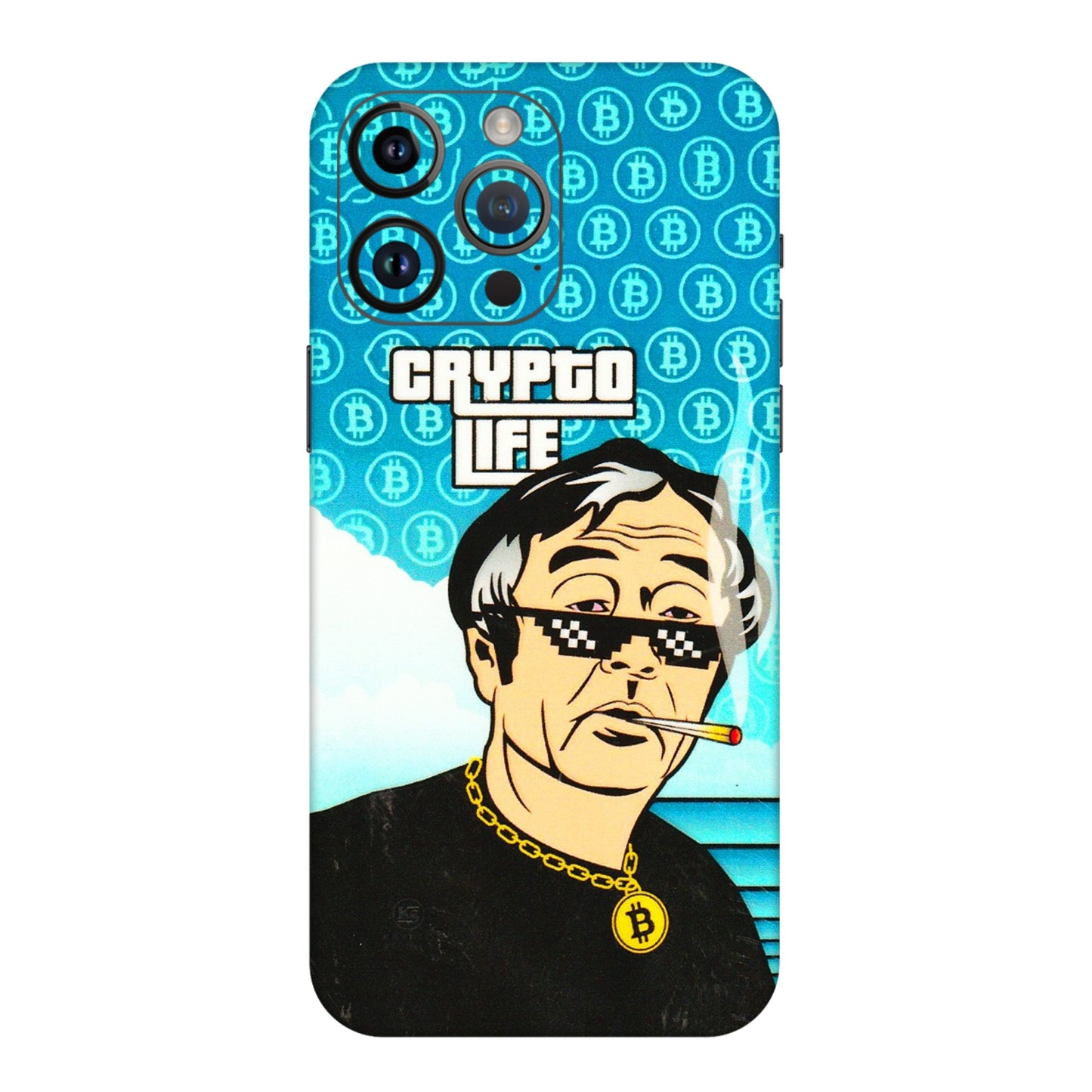 Apple iPhone Skins (All Models) - Crypto Thug Life - 3D Embossed Finish (L-179) iPhone 14 Pro Max