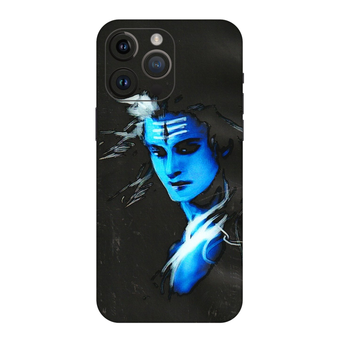 Apple iPhone Skins (All Models) - Har Har Mahadev Blue/Black - 3D Embossed Finish (L-185) iPhone 14 Pro Max