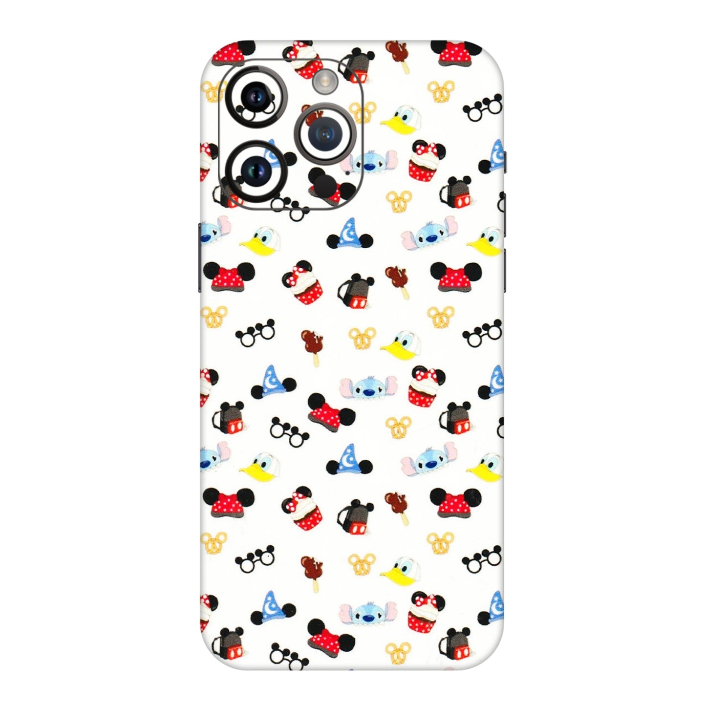 Apple iPhone Skins (All Models) - Minnie Mouse & Donald Doodles s - 3D Embossed Finish (L-194) iPhone 14 Pro Max