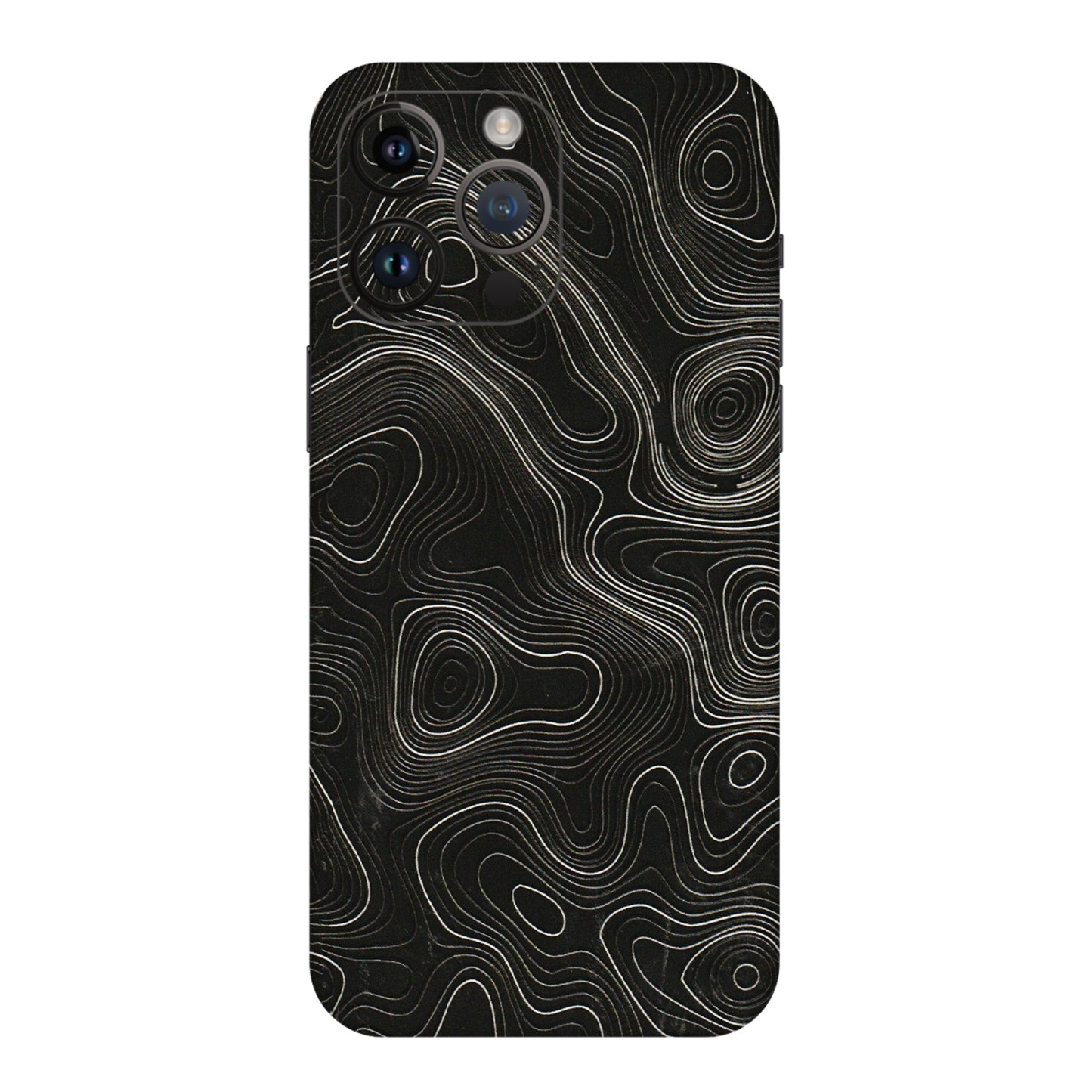 Apple iPhone Skins (All Models) - Black Swirl - 3D Embossed Finish (L-196) iPhone 14 Pro Max