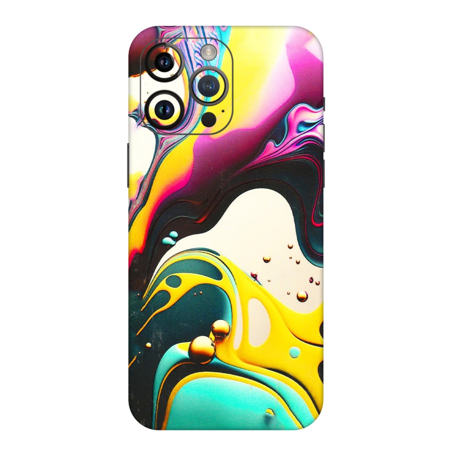 Apple iPhone Skins (All Models) - Multicolor Abstract pattern - 3D Embossed Finish (L-254) iPhone 14 Pro Max
