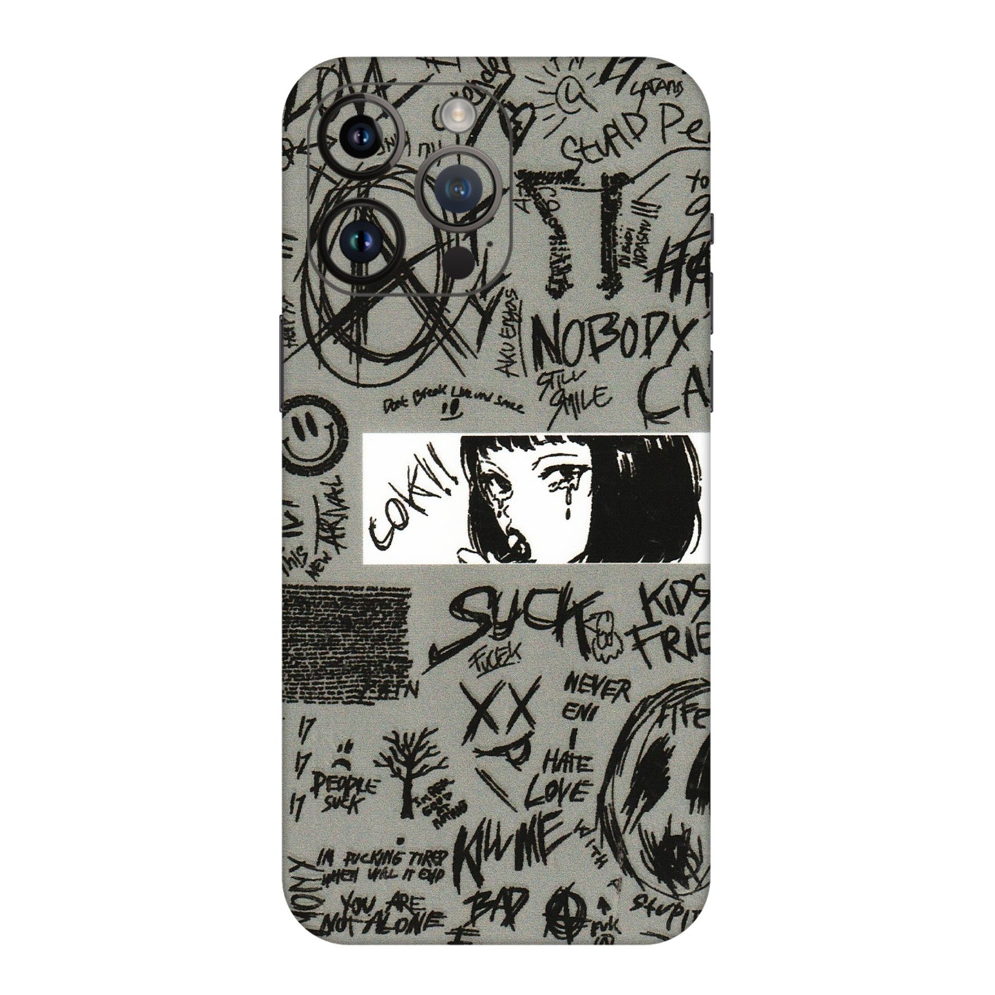 Apple iPhone Skins (All Models) - Never Have Love Anime - 3D Embossed Finish (L-260) iPhone 14 Pro Max