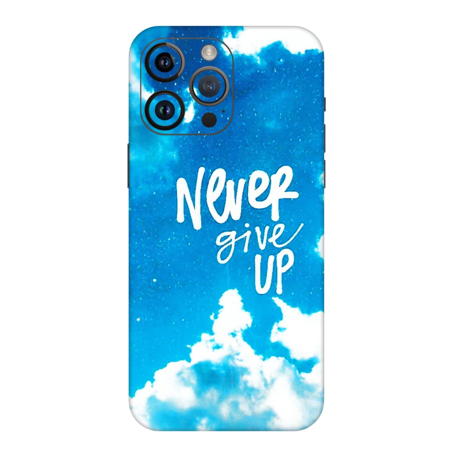 Apple iPhone Skins (All Models) - Never Give Up - 3D Embossed Finish (L-279) iPhone 14 Pro Max