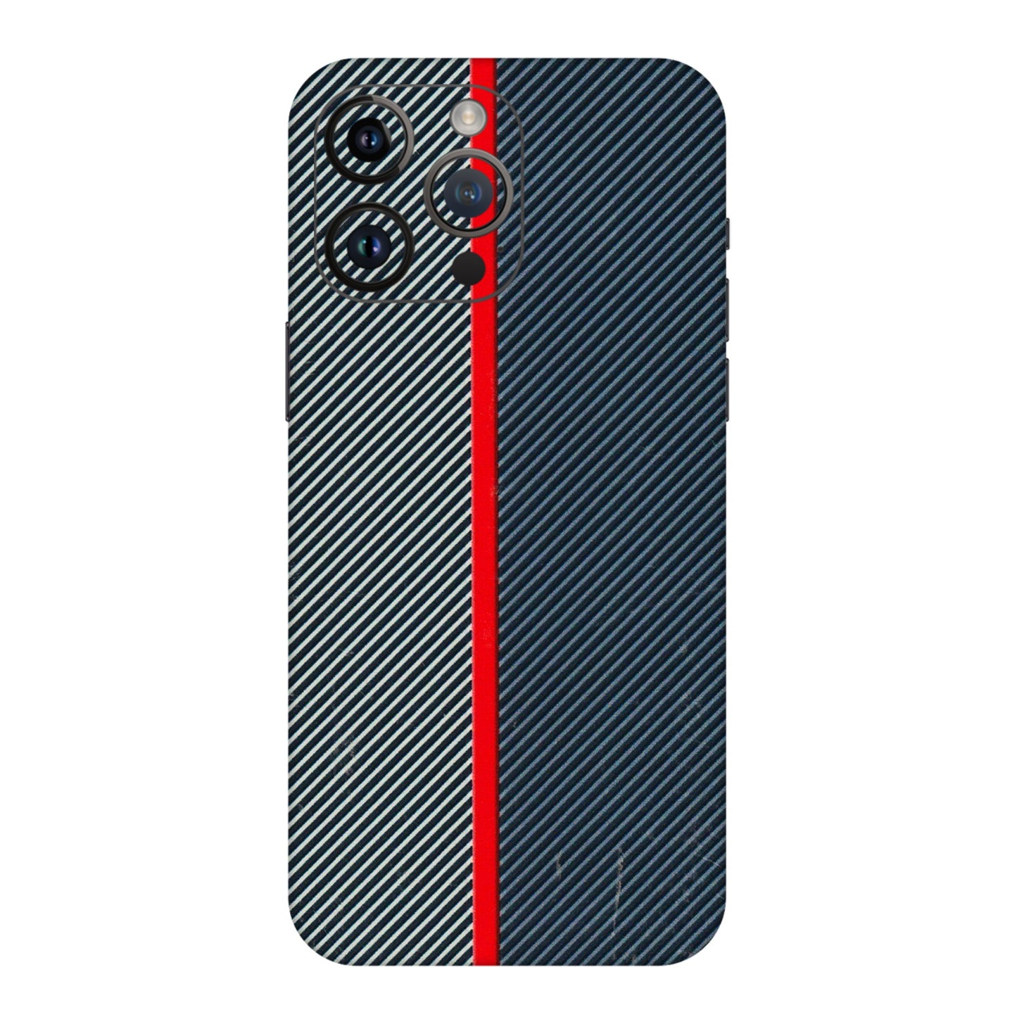 Apple iPhone Skins (All Models) - Blue Sober Lines - 3D Embossed Finish (L-305) iPhone 14 Pro Max