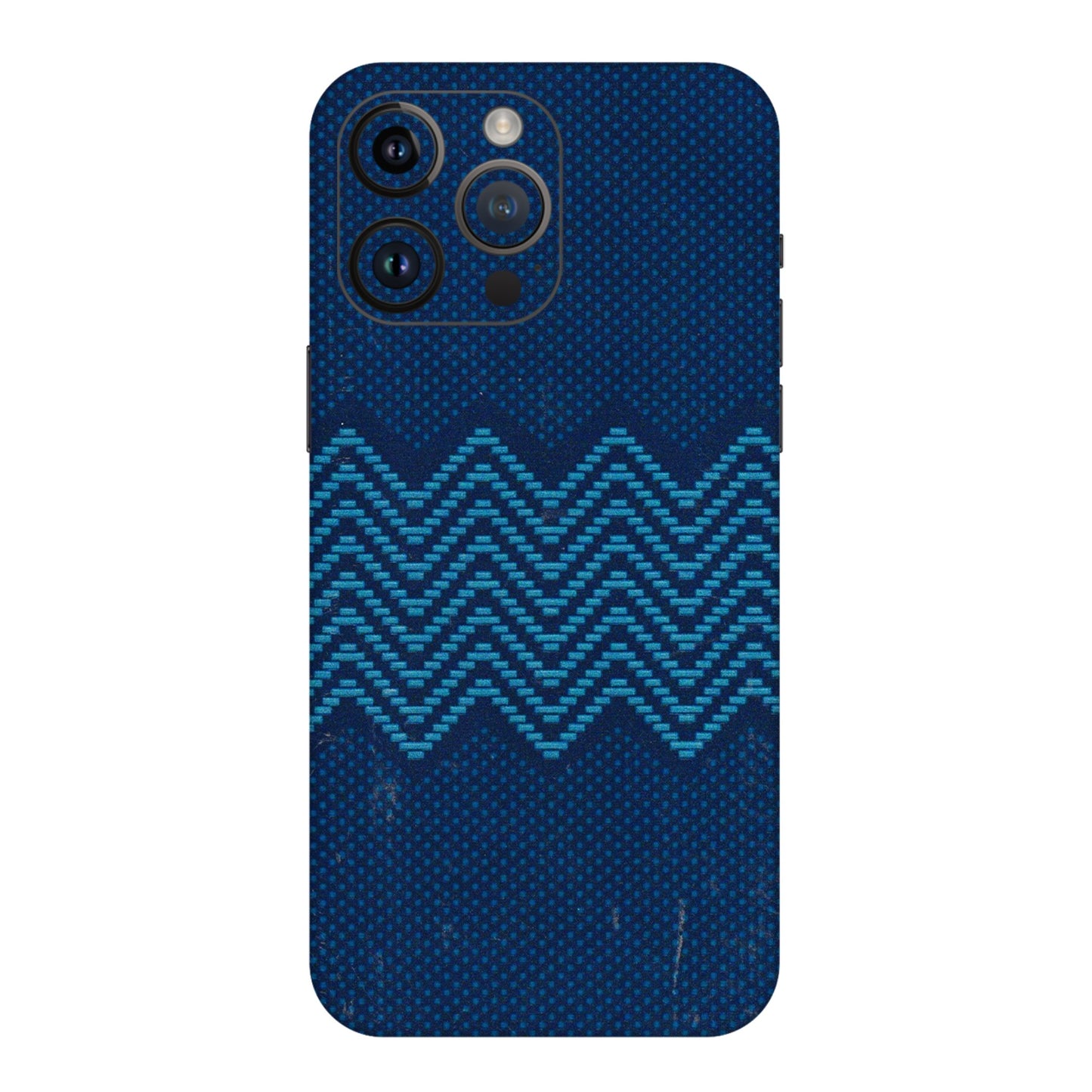 Apple iPhone Skins (All Models) - Blue Sober Waves - 3D Embossed Finish (L-306) iPhone 14 Pro Max