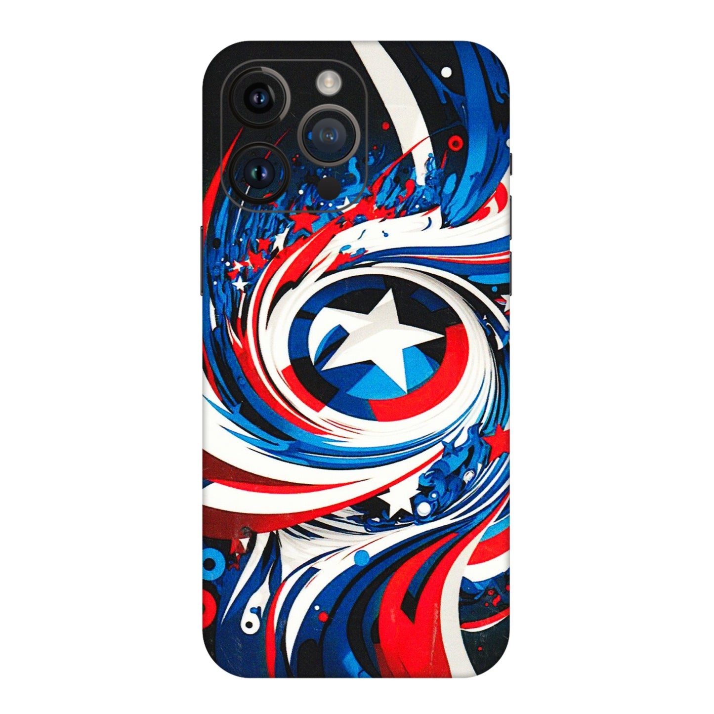 Apple iPhone Skins (All Models) - Captain America Logo - 3D Embossed Finish (L-307) iPhone 14 Pro Max
