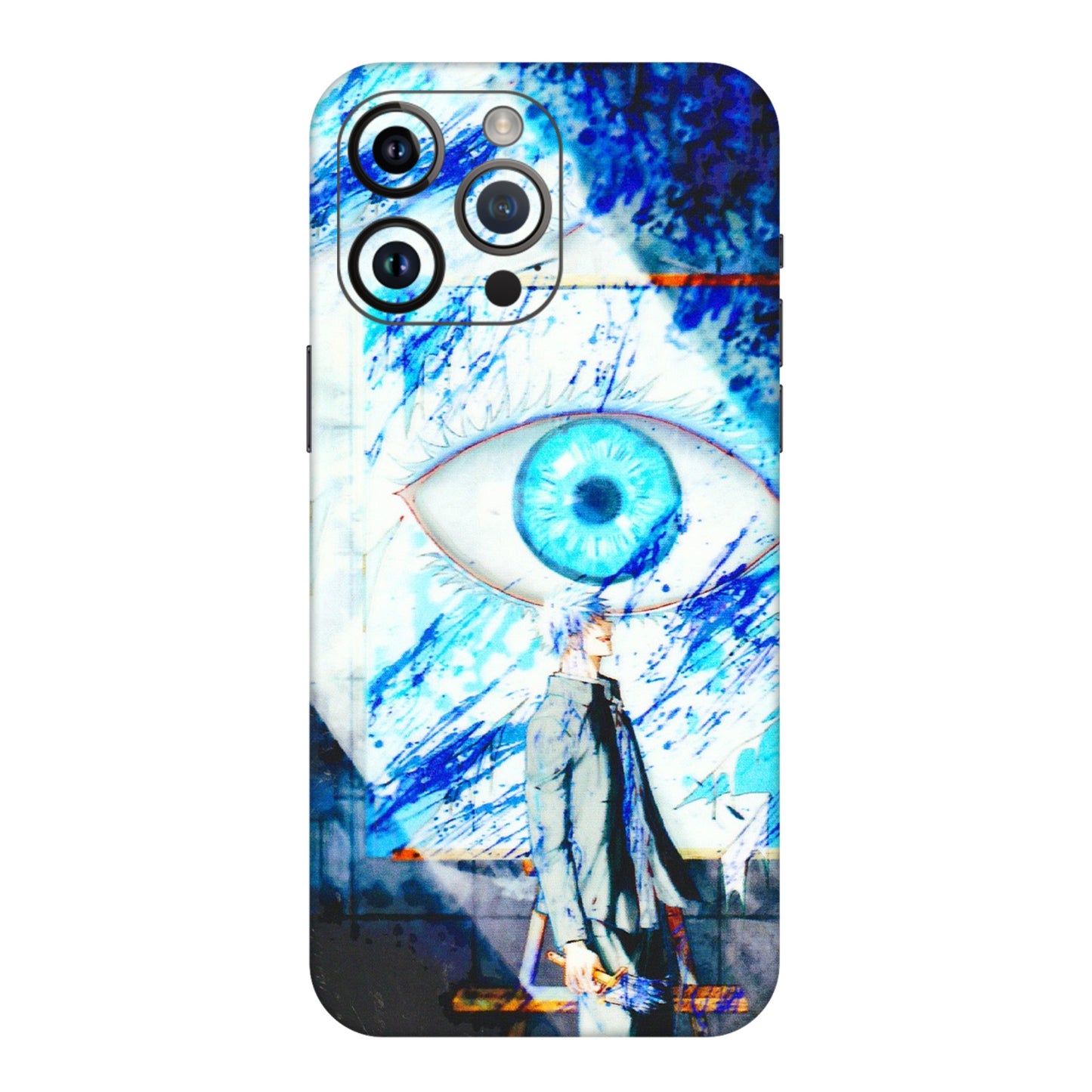 Apple iPhone Skins (All Models) - Anime Sea Blue Eye - 3D Embossed Finish (L-318) iPhone 14 Pro Max