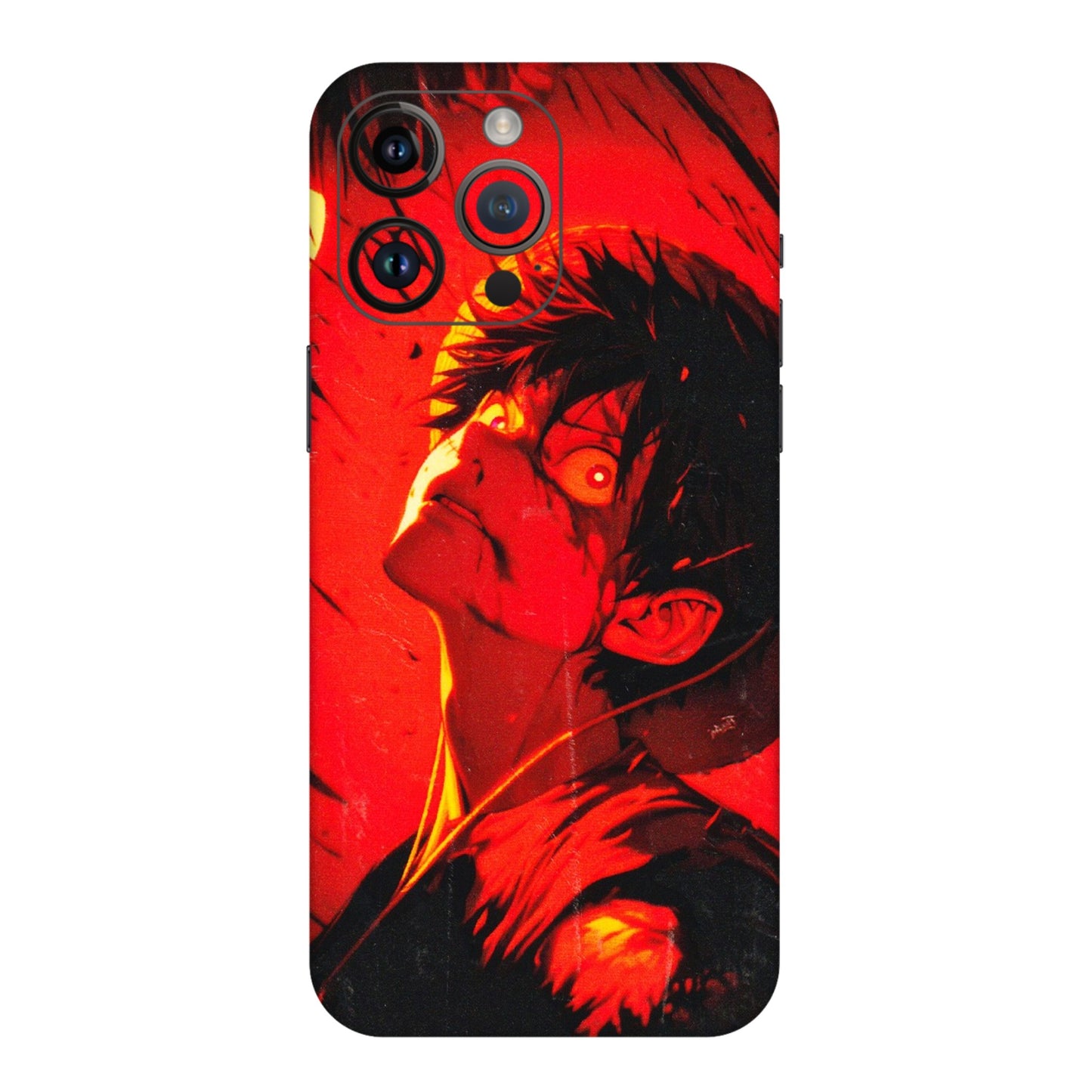 Apple iPhone Skins (All Models) - D.Luffy Power Up One Piece Anime - 3D Embossed Finish (L-326) iPhone 14 Pro Max