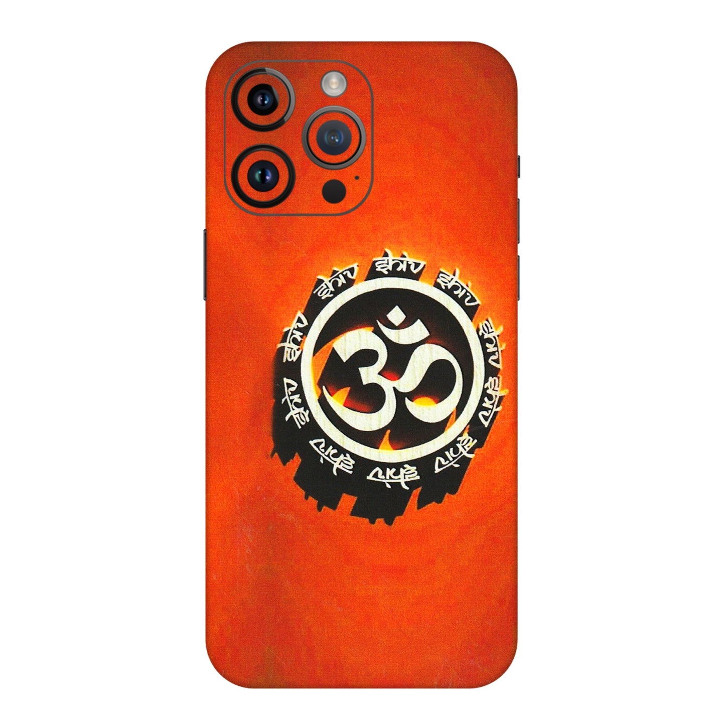 Apple iPhone Skins (All Models) - Aum Shiv Orange - 3D Embossed Finish (L-32) iPhone 14 Pro Max
