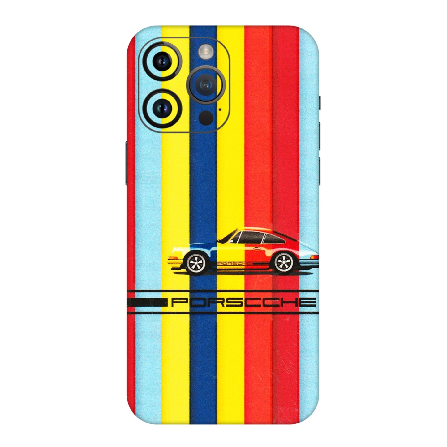 Apple iPhone Skins (All Models) - Multicolour Porche - 3D Embossed Finish (L-39) iPhone 14 Pro Max