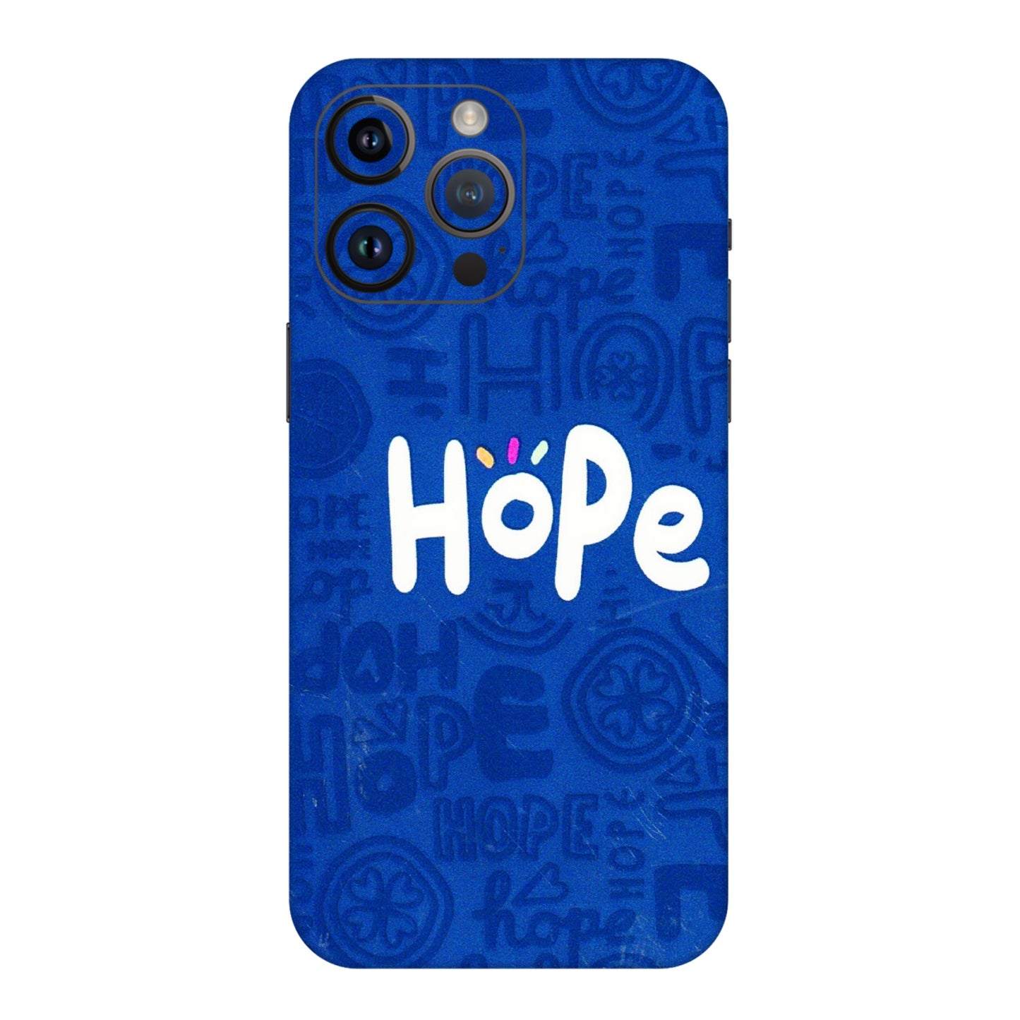 Apple iPhone Skins (All Models) - Hope Doodles Blue - 3D Embossed Finish (L-43) iPhone 14 Pro Max