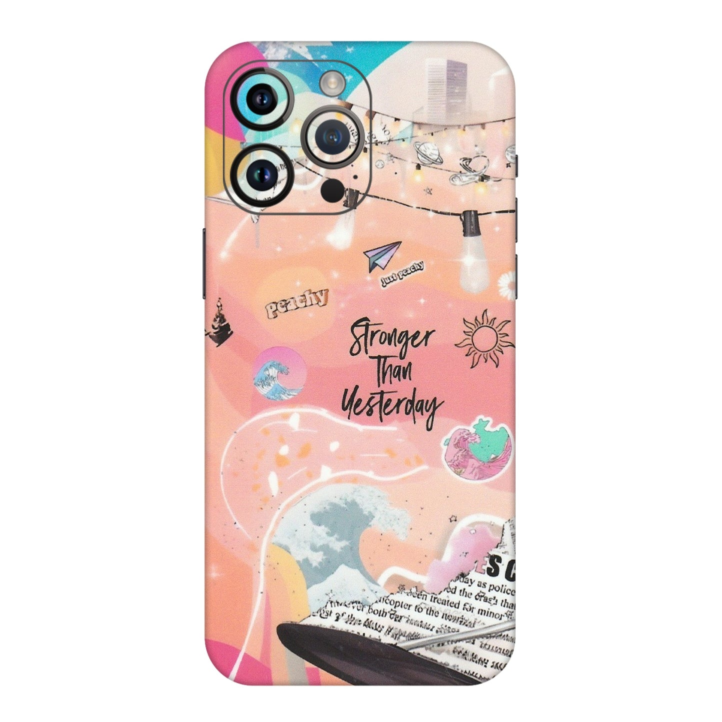 Apple iPhone Skins (All Models) - Stronger Then Yesterday - Matte Finish (M-128) iPhone 14 Pro Max