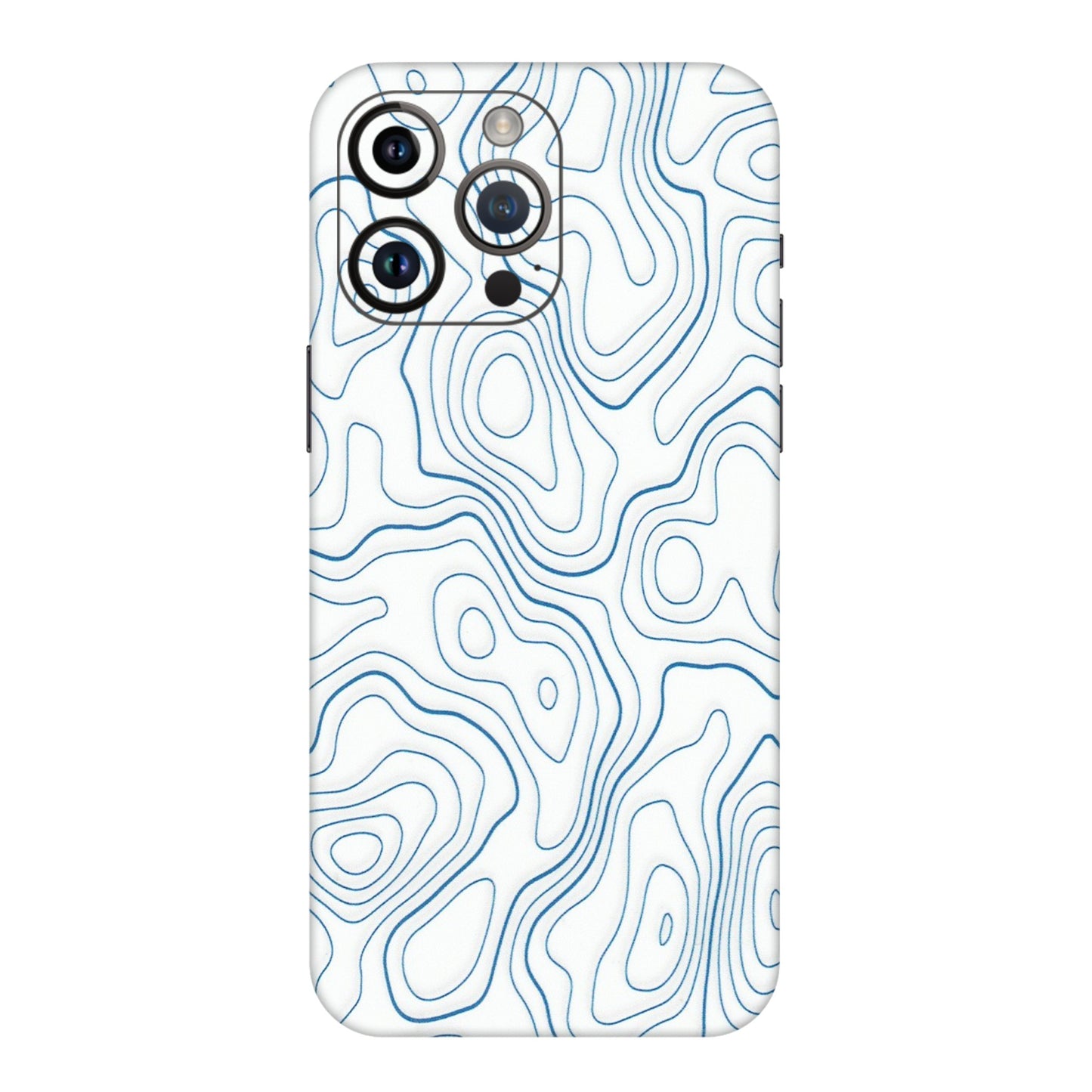 Apple iPhone Skins (All Models) - Blue And White Swirls - Matte Finish (M-139) iPhone 14 Pro Max