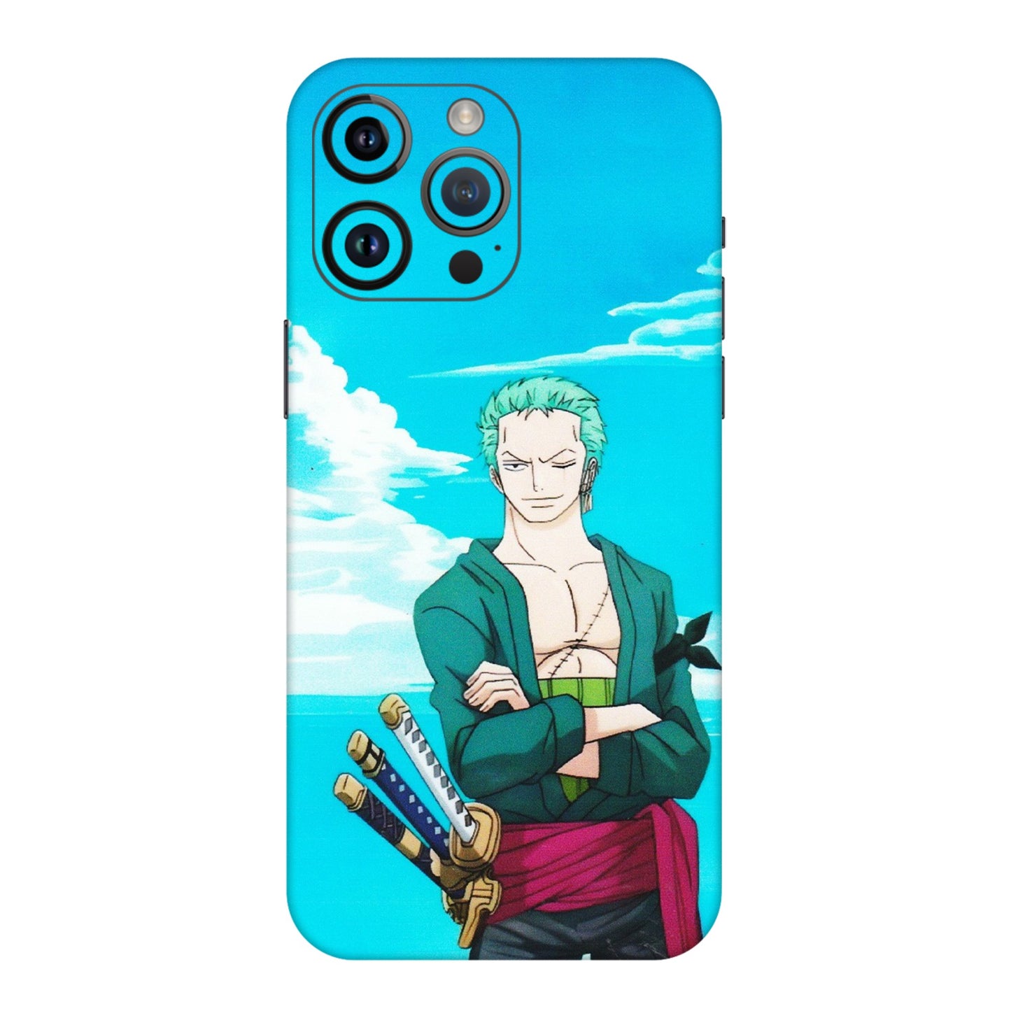 Apple iPhone Skins (All Models) - Cool Swordman Zoro Anime - Matte Finish (M-143) iPhone 14 Pro Max
