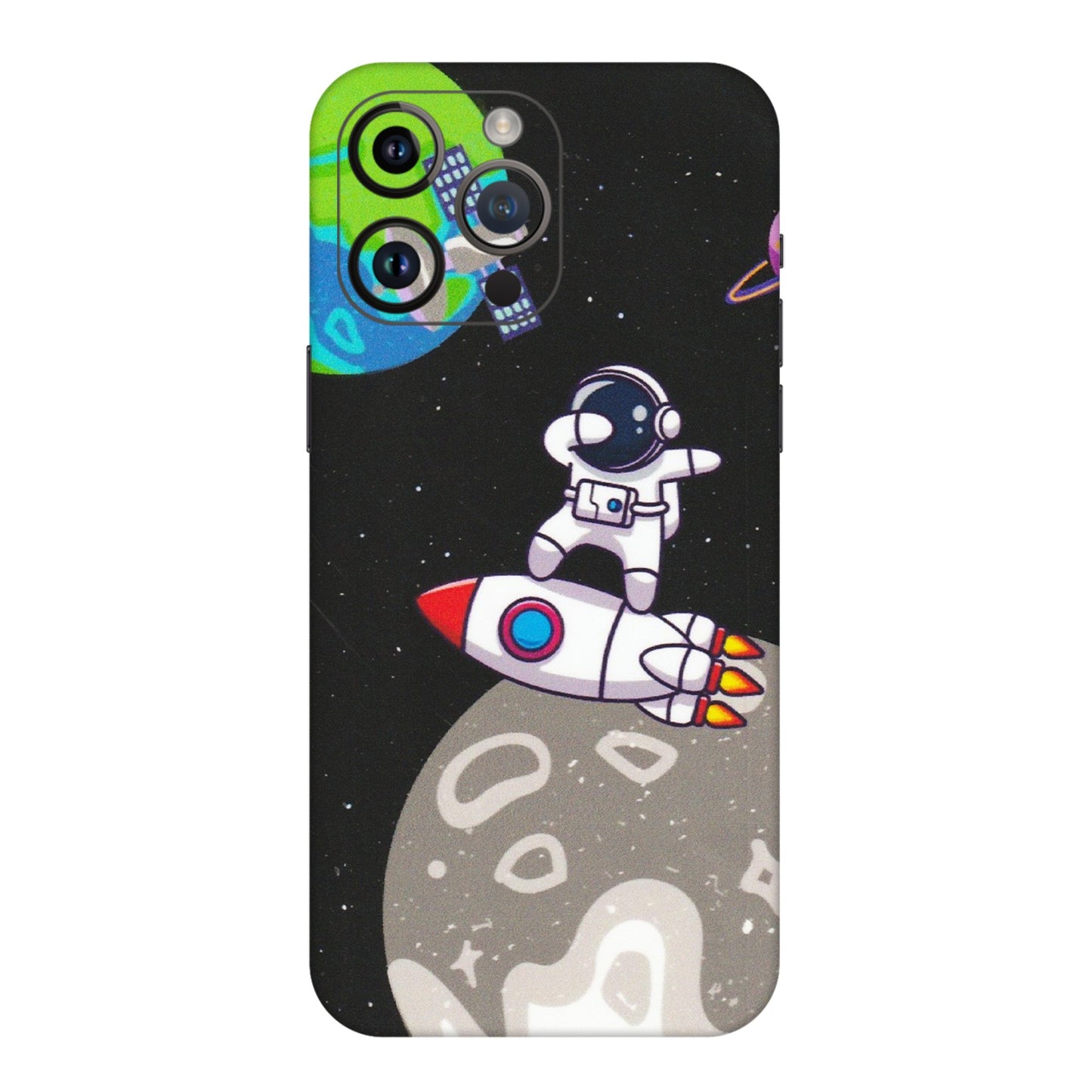 Apple iPhone Skins (All Models) - Astronaut Vibing Toon Running - Matte Finish (M-39) iPhone 14 Pro Max