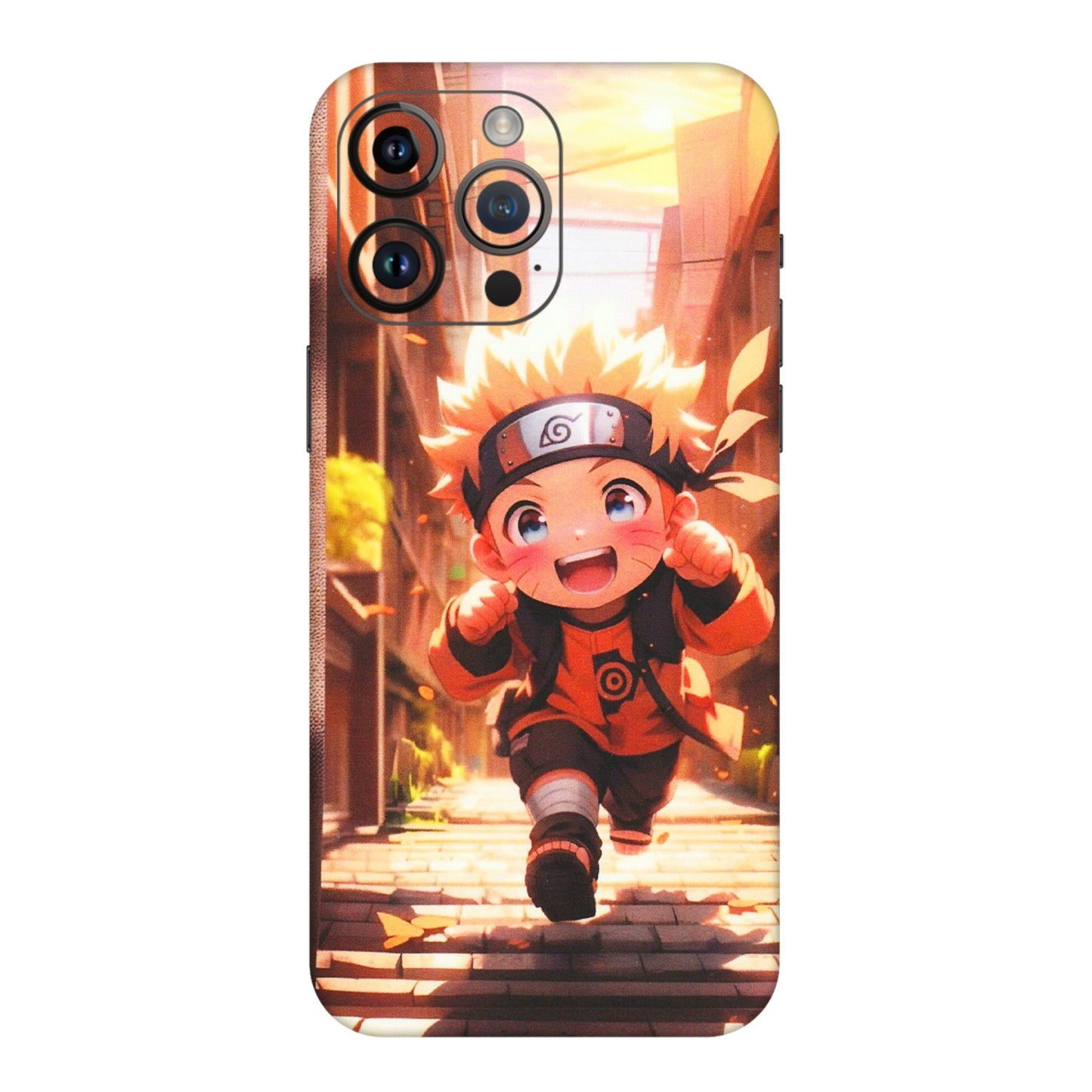 Apple iPhone Skins (All Models) - Naruto Cute Toon Running - Matte Finish (M-04) iPhone 14 Pro Max