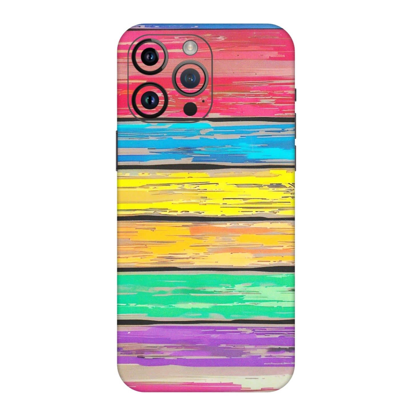 Apple iPhone Skins (All Models) - Multi Colour Wooden Wall - Matte Finish (M-96) iPhone 14 Pro Max