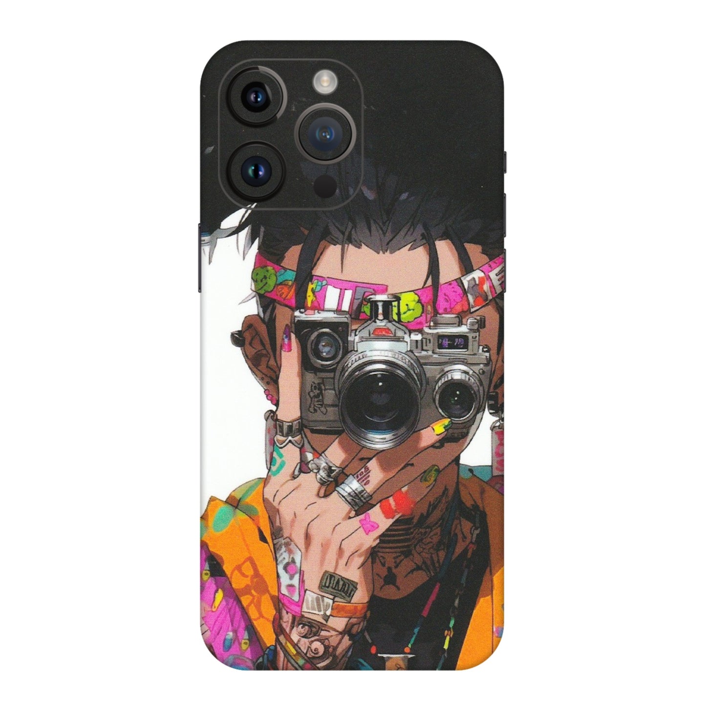 Apple iPhone Skins (All Models) - Camera Lover Girl - Matte Finish (M-09) iPhone 14 Pro Max