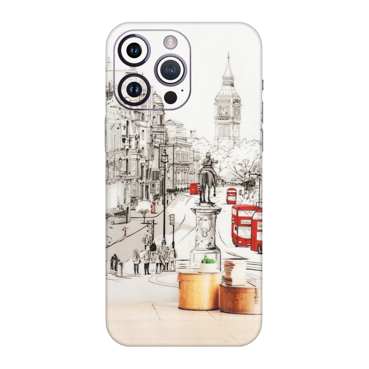 Apple iPhone Skins (All Models) - London Street - Transparent Finish (T-02) iPhone 14 Pro