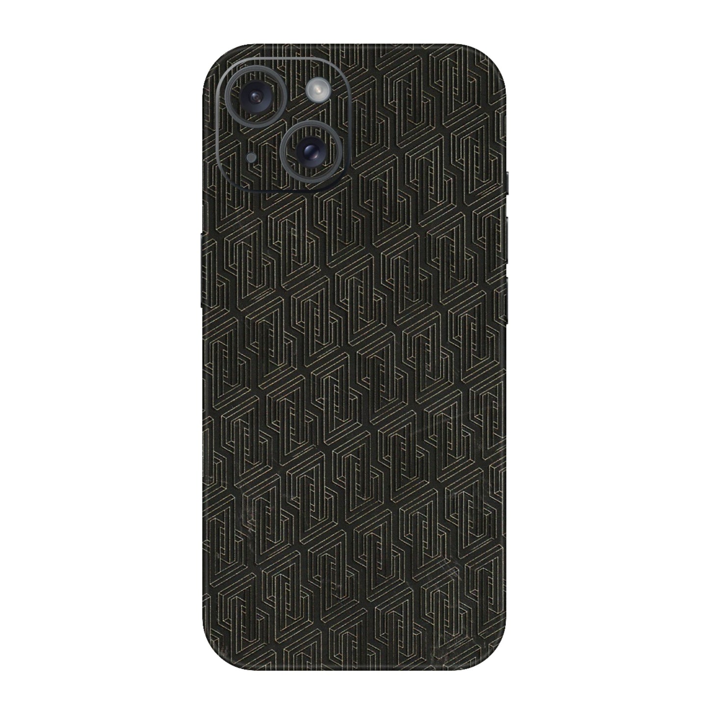 Apple iPhone Skins (All Models) - Black Abstract Pattern - 3D Embossed Finish (L-117) iPhone 15